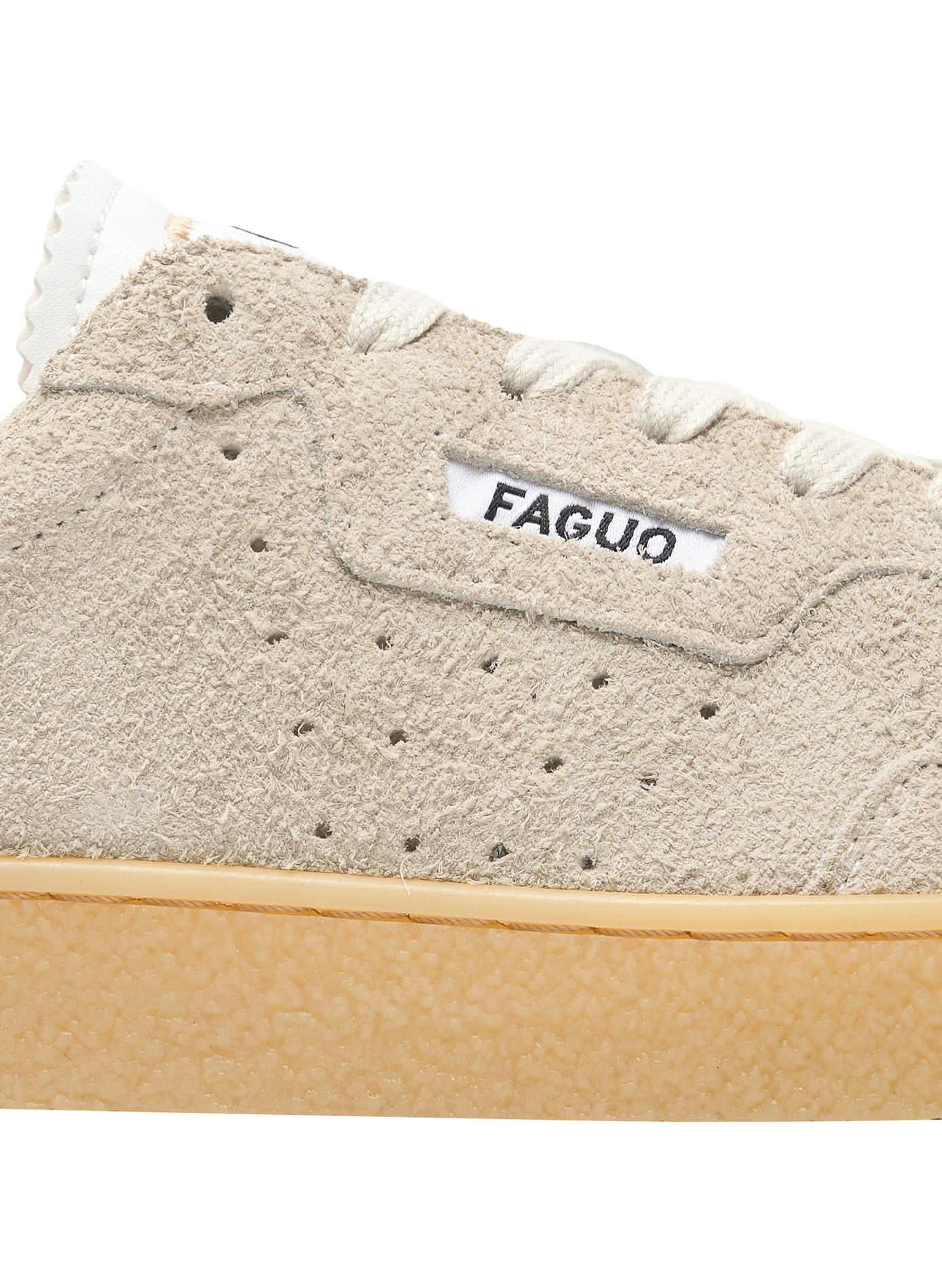 Mixed leather and suede sneakers FAGUO Grey