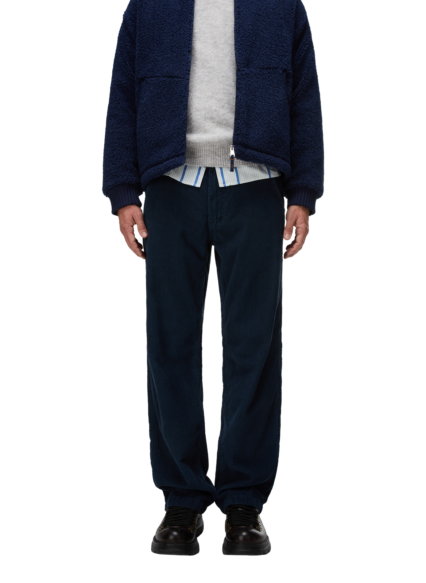 Pantalon droit en velours côtelé NAPAPIJRI Bleu