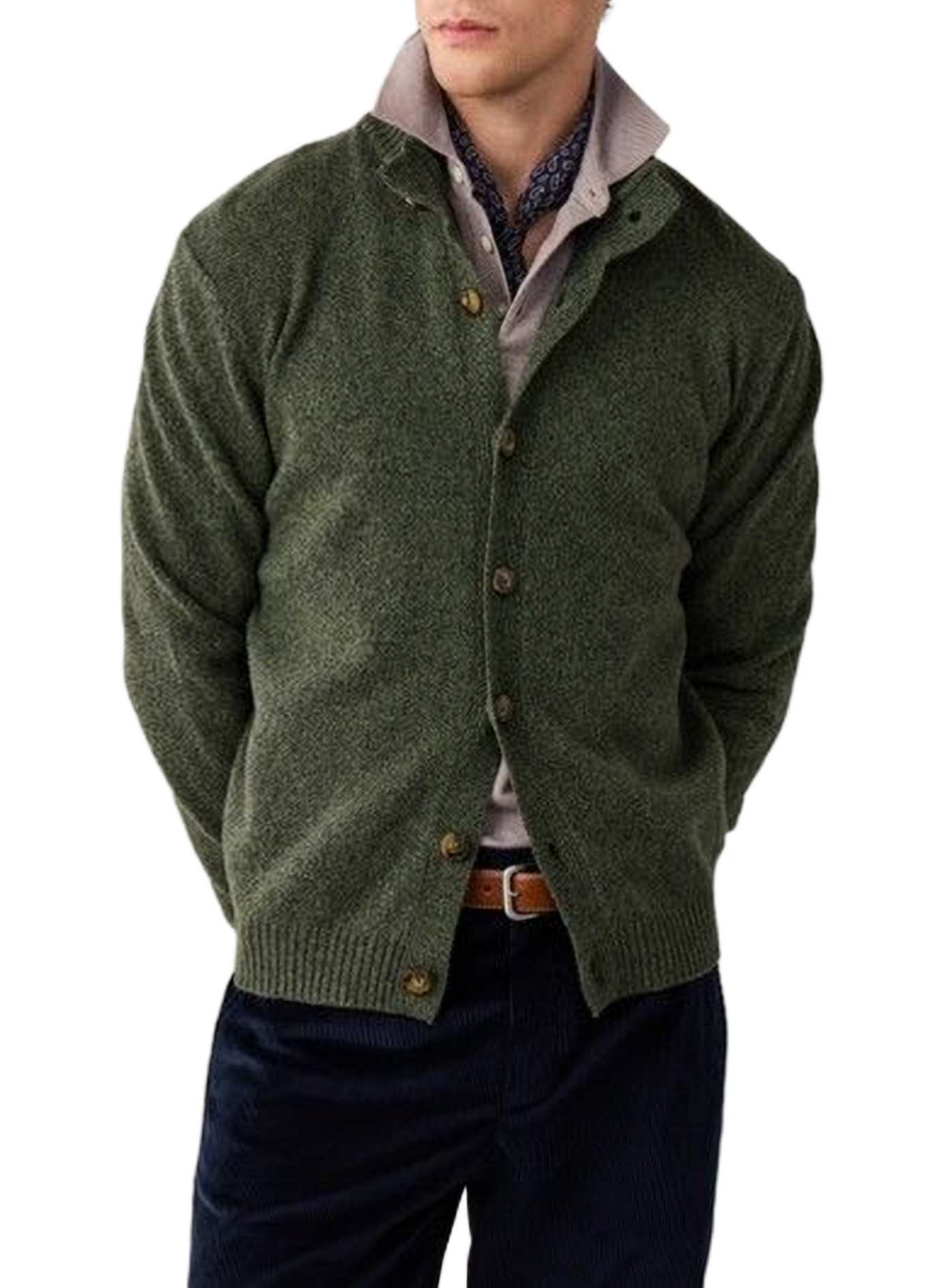 Fox patch cardigan FACONNABLE Khaki