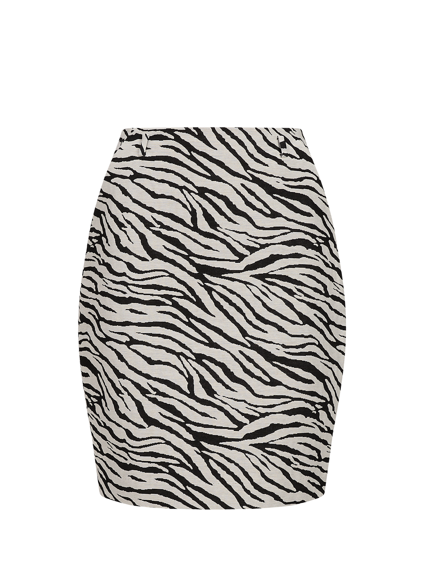 Zebra-print straight skirt in a cotton blend ARAKII Multicolour