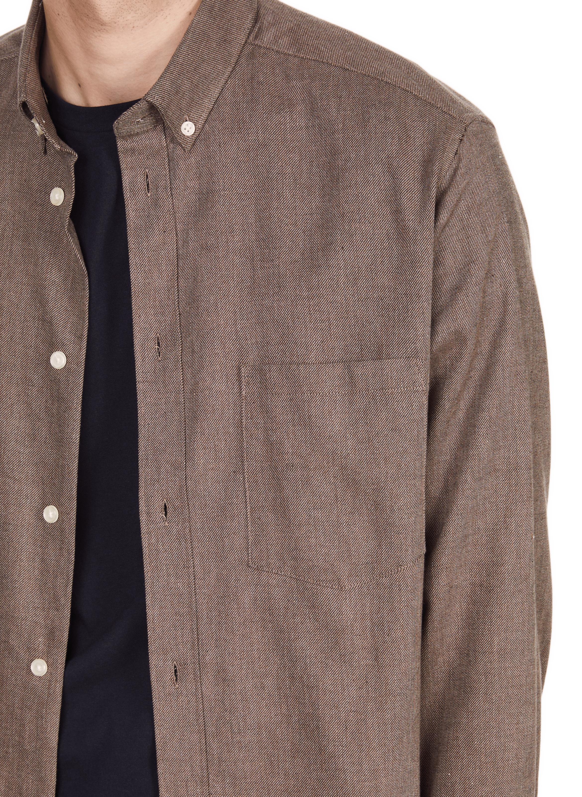 Chemise droite en coton Marron