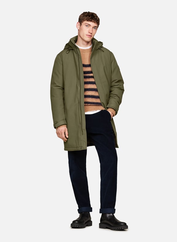 Parka khaki tommy hilfiger sales