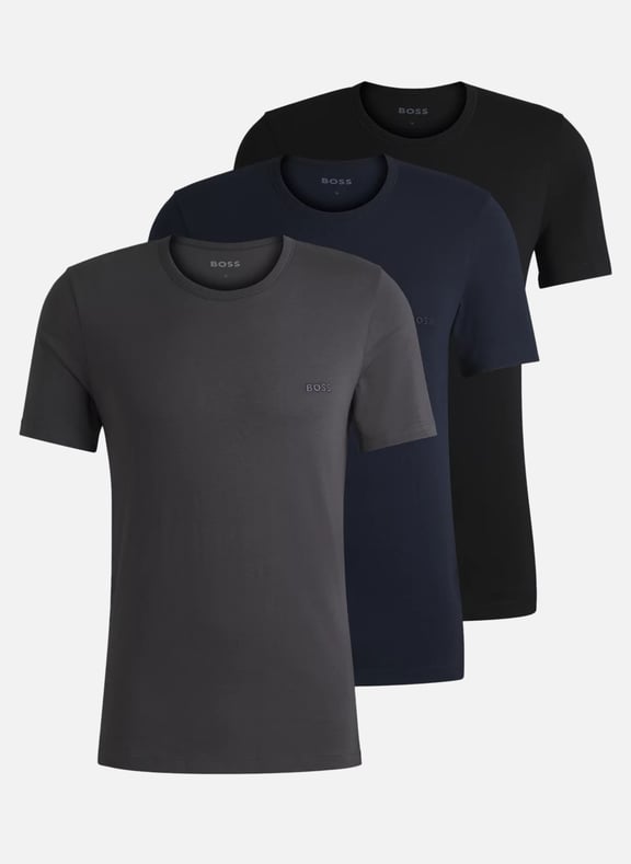 Lot de 3 tee-shirt col rond en coton Bleu by BOSS BOSS Lot de 3 tee-shirt col rond en coton Bleu