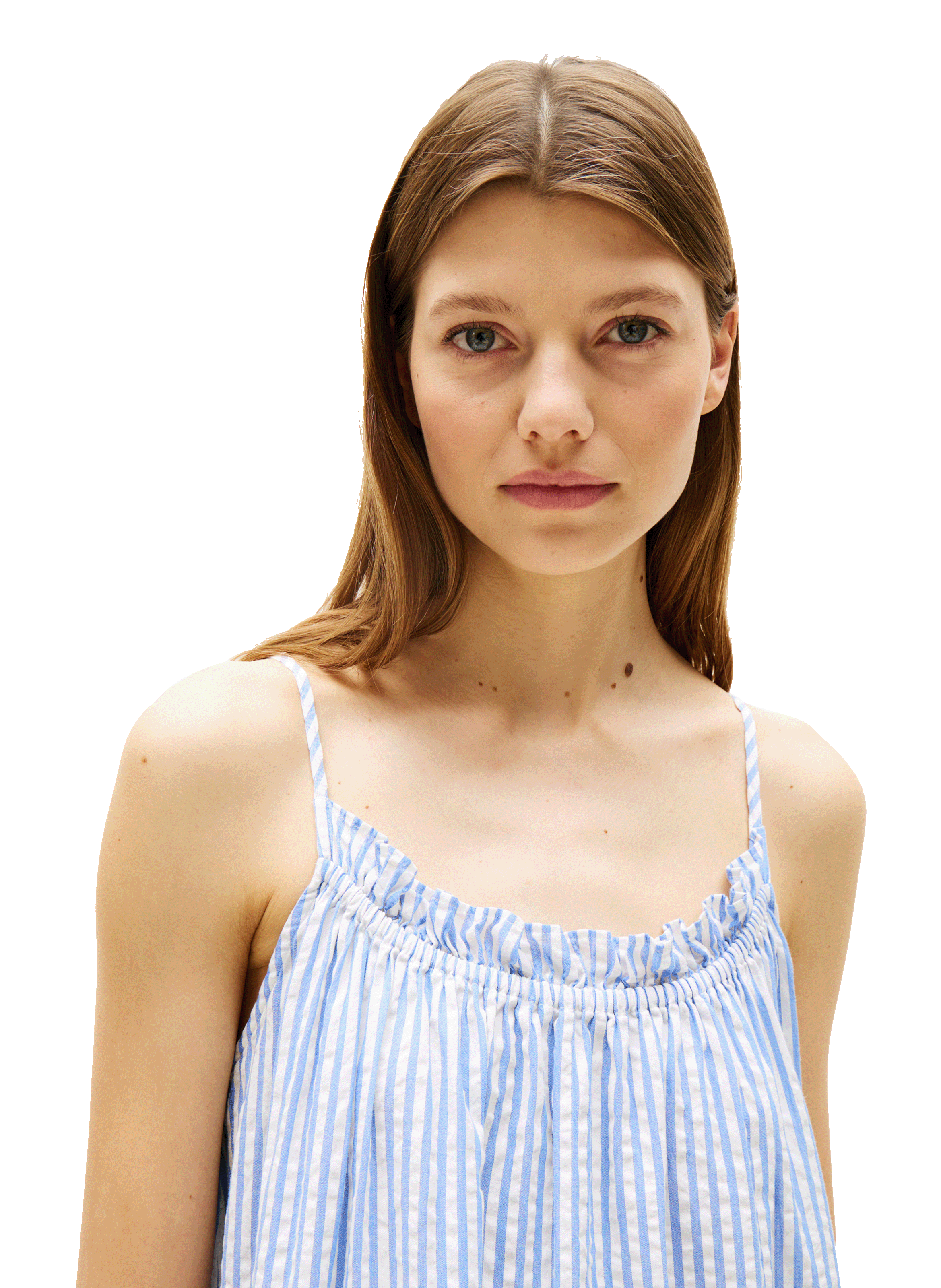 Striped long cotton dress TOMMY HILFIGER Blue