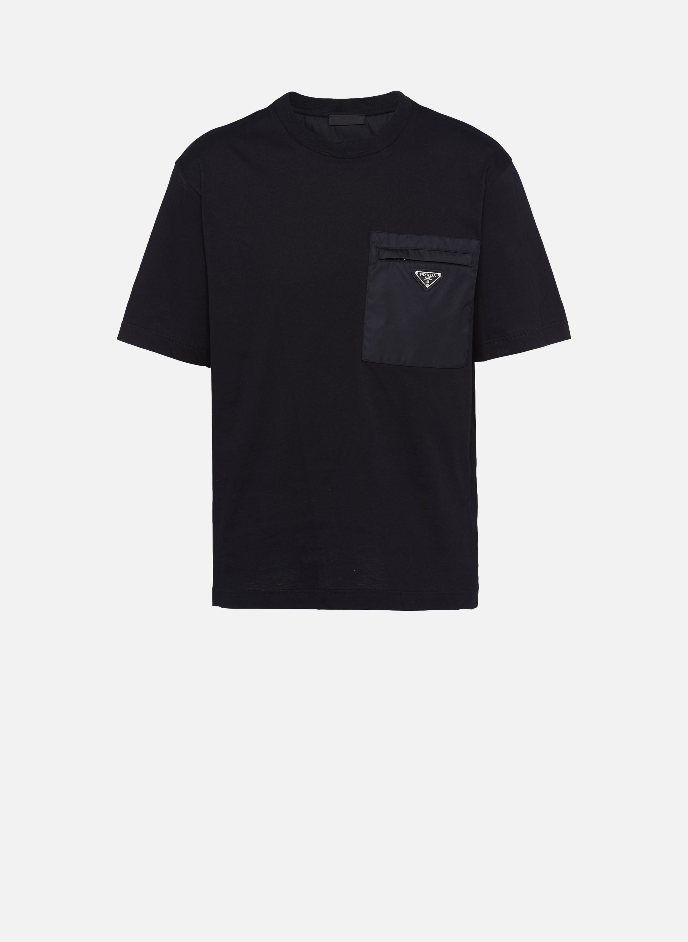 T-shirt en re-nylon et jersey PRADA Noir