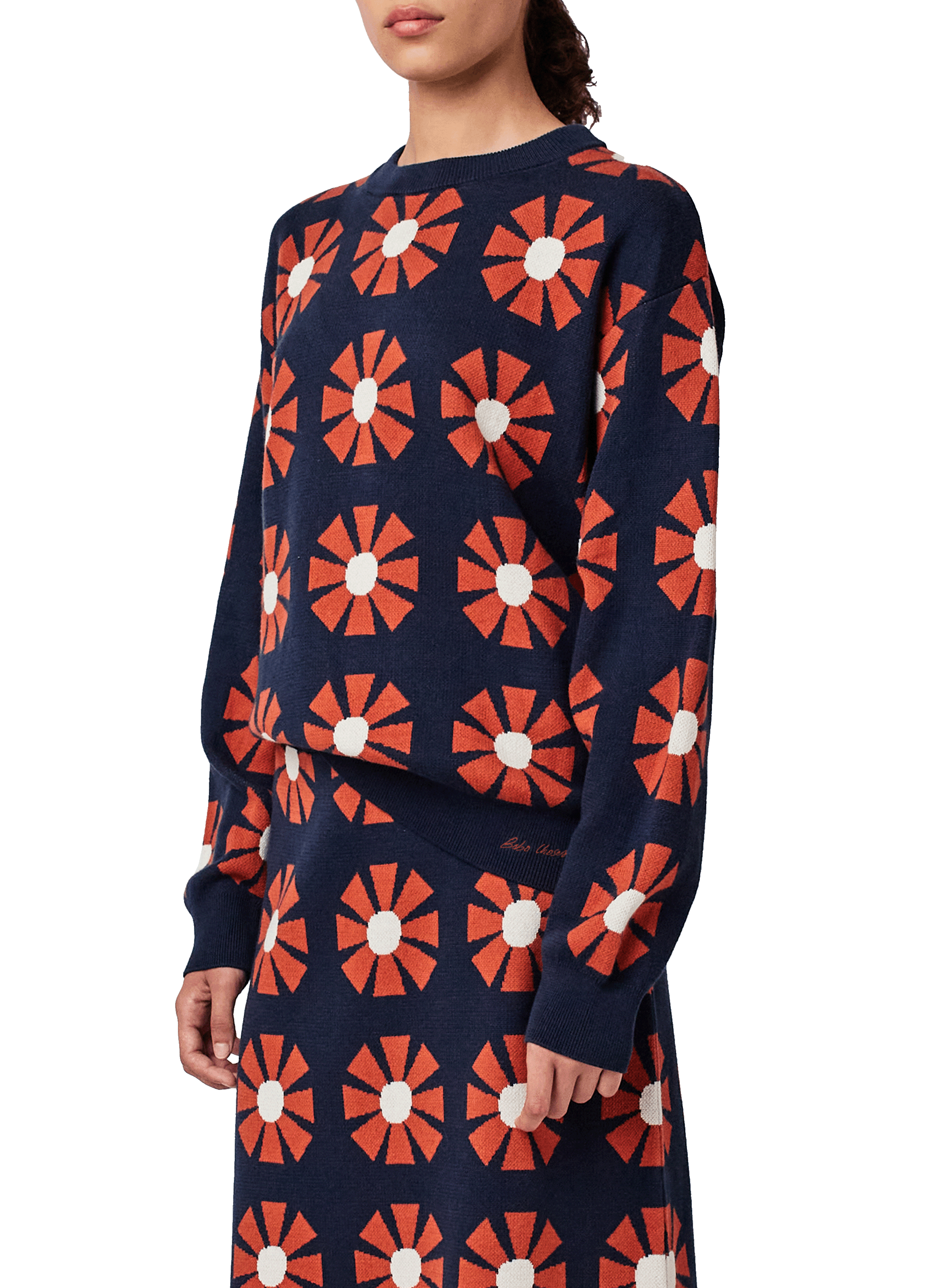 Pull ample imprimé en coton BOBO CHOSES Bleu