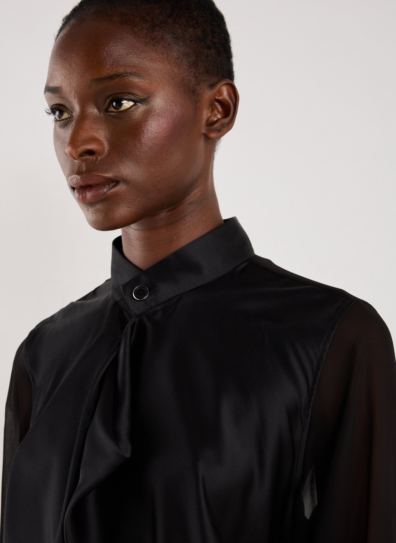 Midi scarf shirt dress HELMUT LANG Black