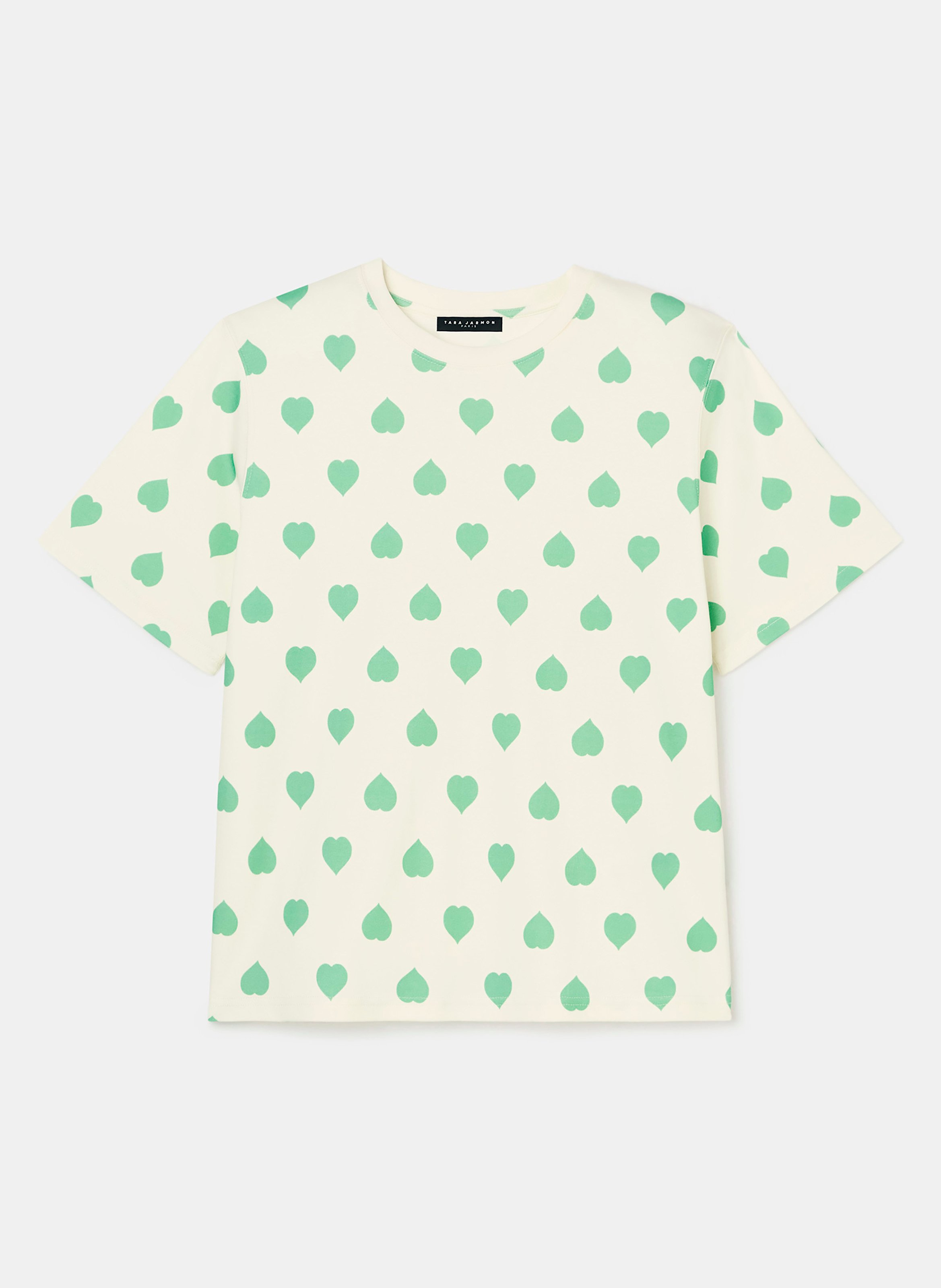 TARA JARMON T-shirt droit cœurs - taralovely Vert