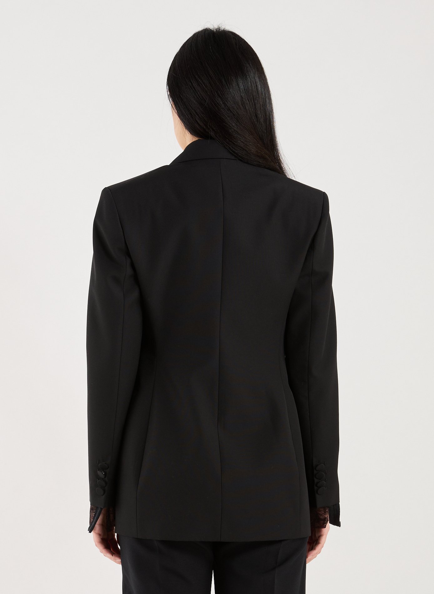 Veste col tailleur en laine vierge BLUMARINE Noir