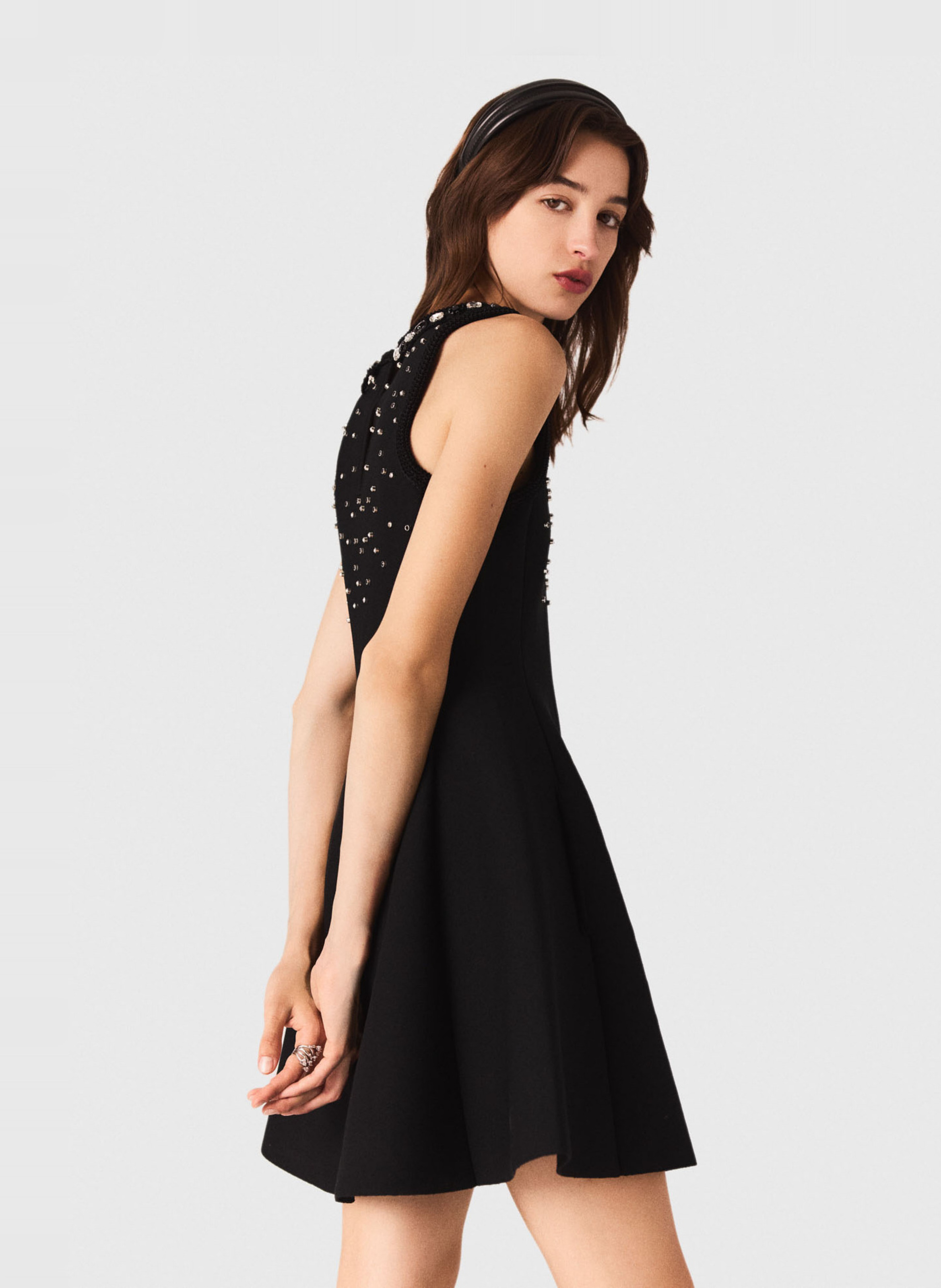 Robe courte col rond MAJE Noir