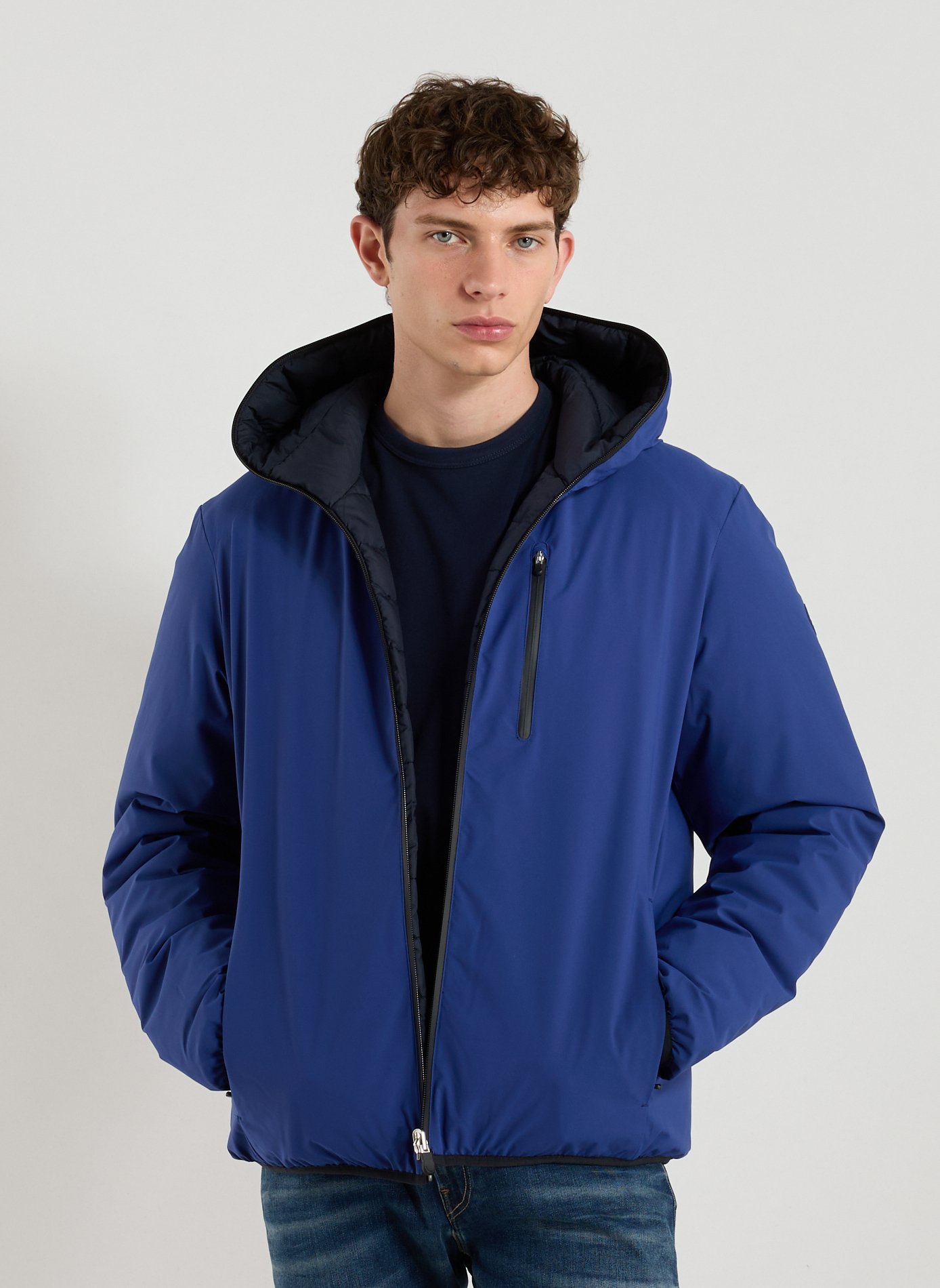 SAVE THE DUCK Oversized hooded puffer jacket Blue
