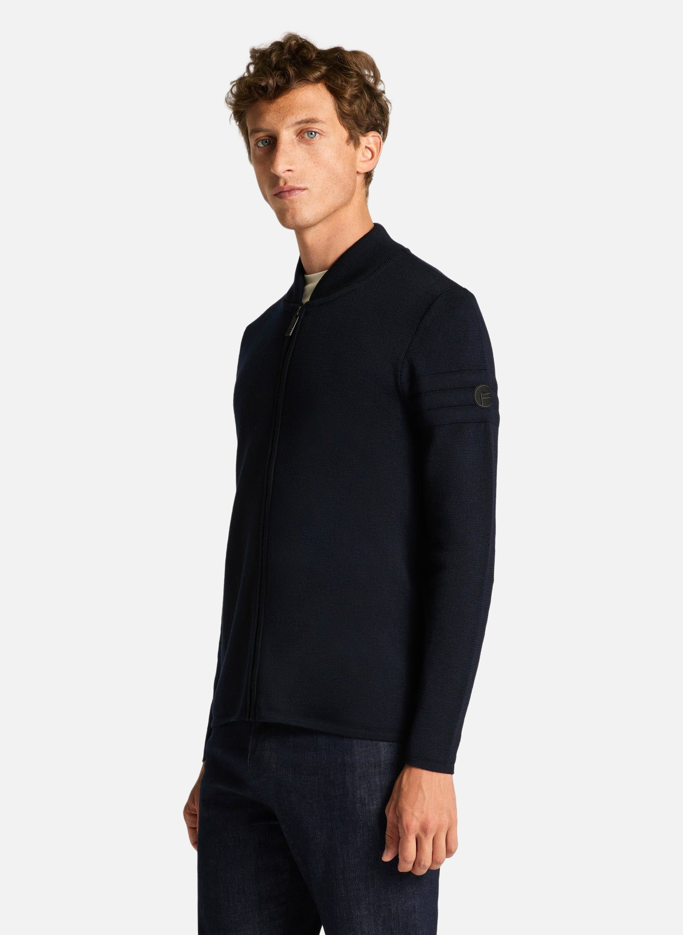 Gilet bastien col montant coupe regular Bleu