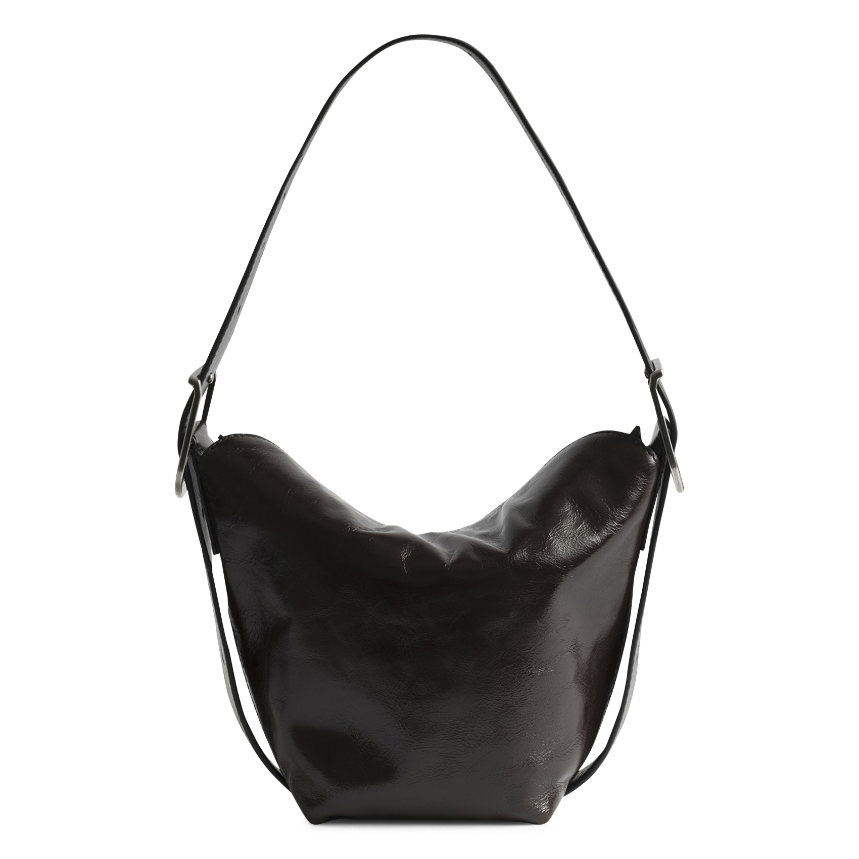 ZADIG&VOLTAIRE Sac porté épaule en cuir verni baby jane Marron