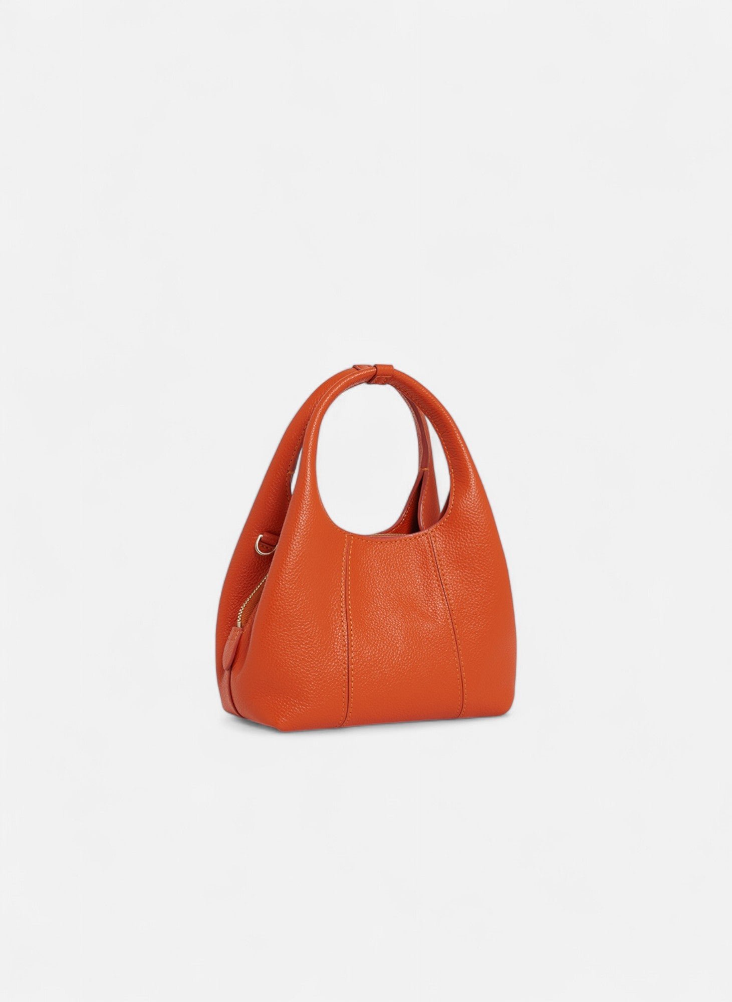 Mini sac à main juliette en cuir grainé LE TANNEUR Orange