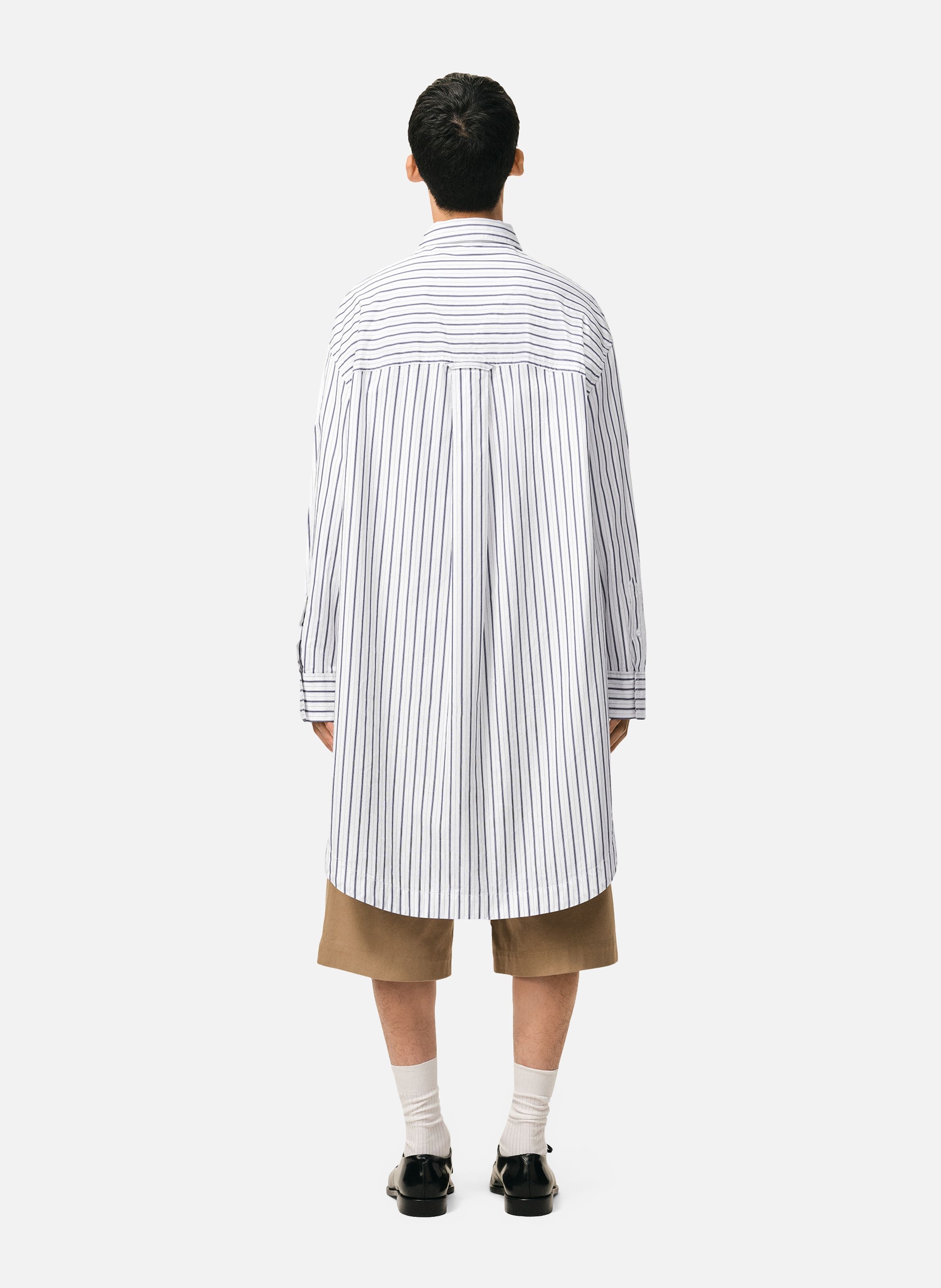 Chemise rayée large ami de cœur unisexe en coton AMI PARIS Blanc