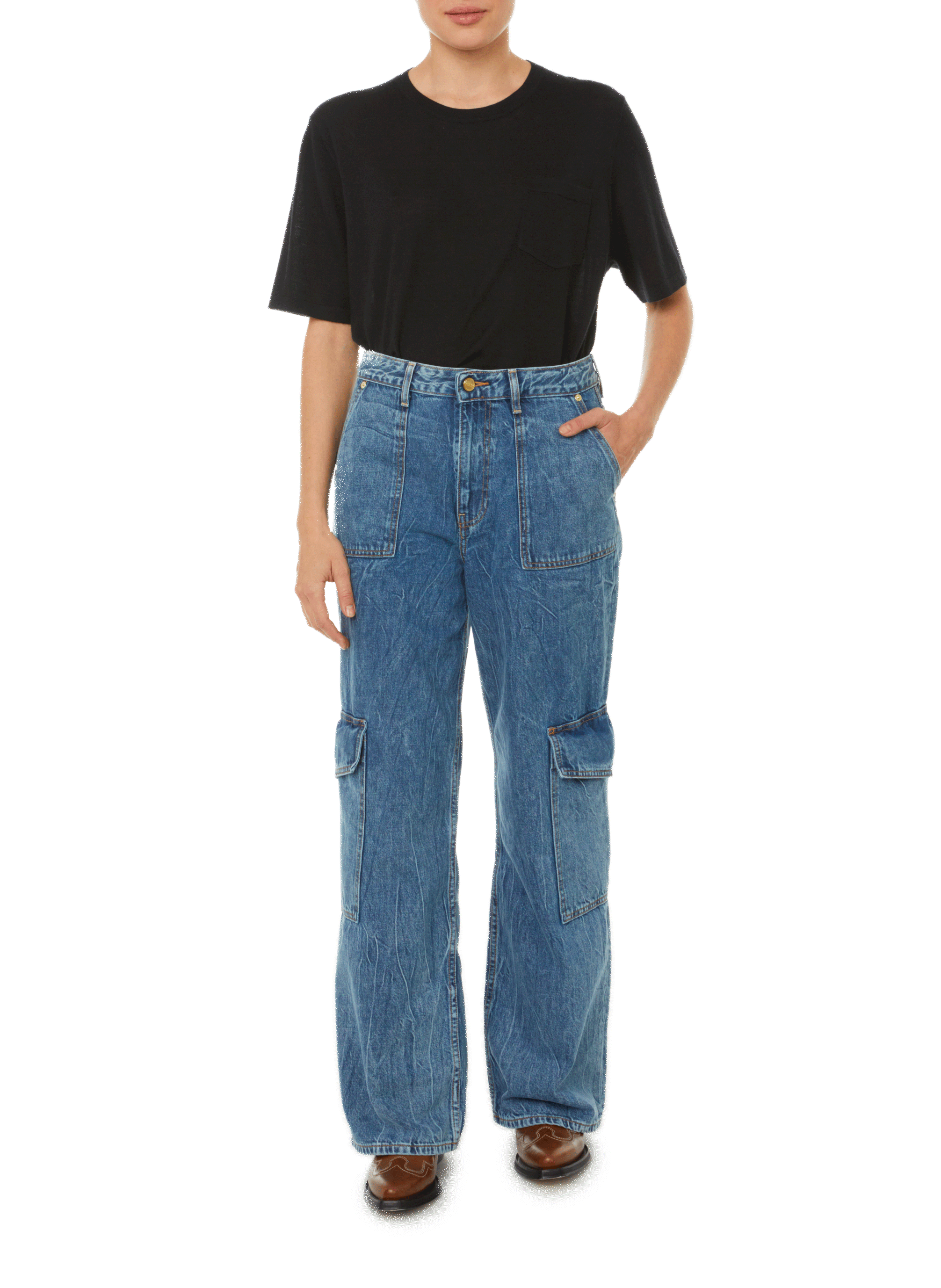 Cashmere T-shirt CRUSH COLLECTION Black