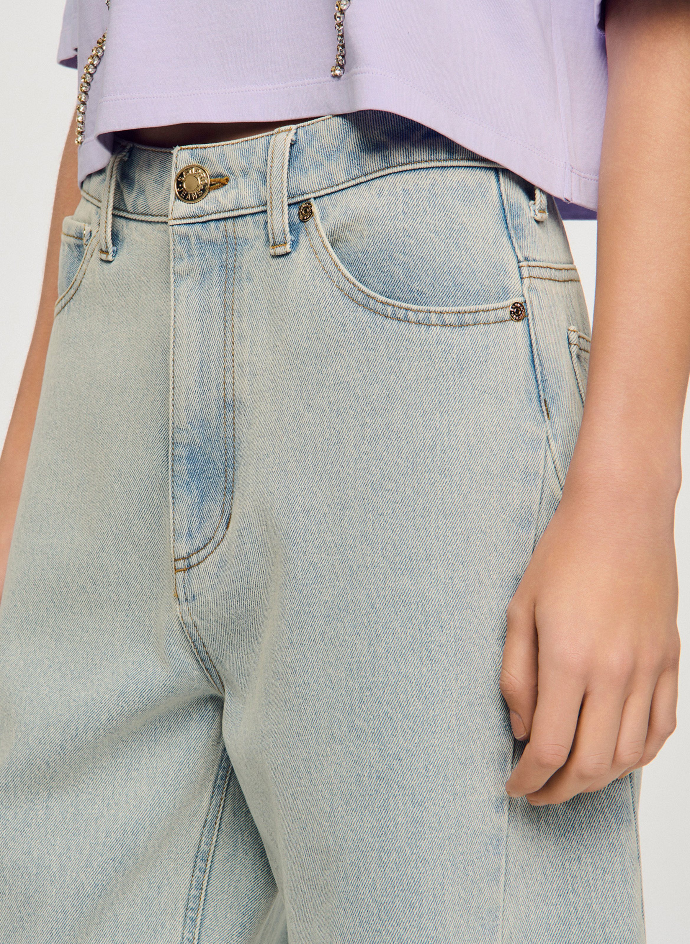 Jean barrel en coton SANDRO Bleu