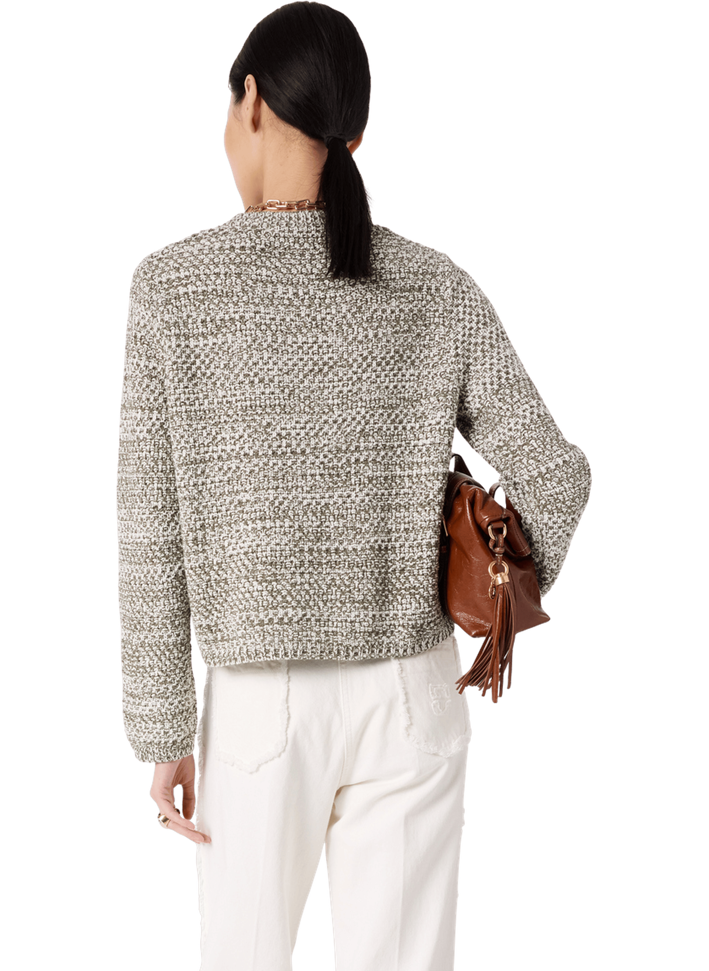 Gilet chiné à boutons dorés - leora GERARD DAREL Vert