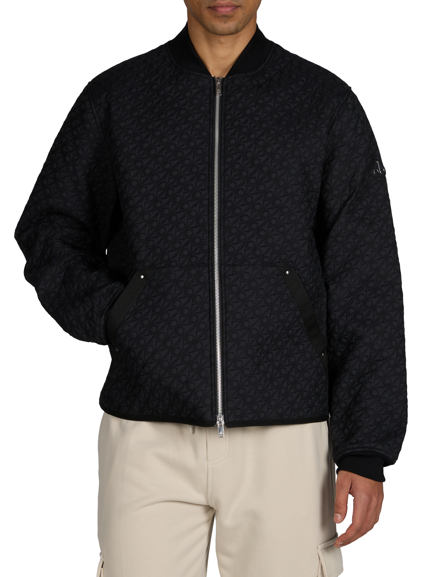 Logo-embroidered straight jacket MOOSE KNUCKLES Black