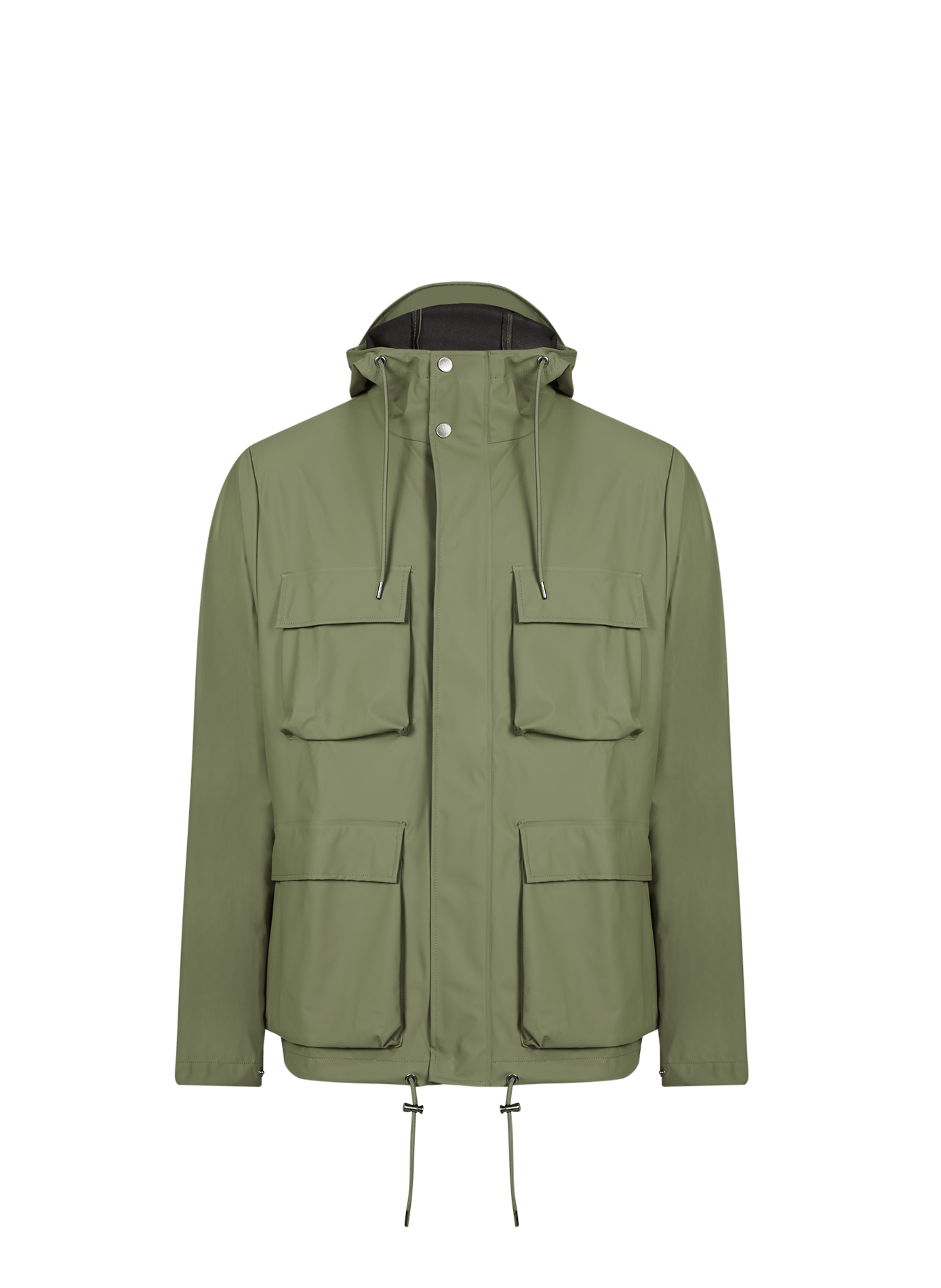 Veste imperméable Pocket Jacket W3 à capuche RAINS Vert