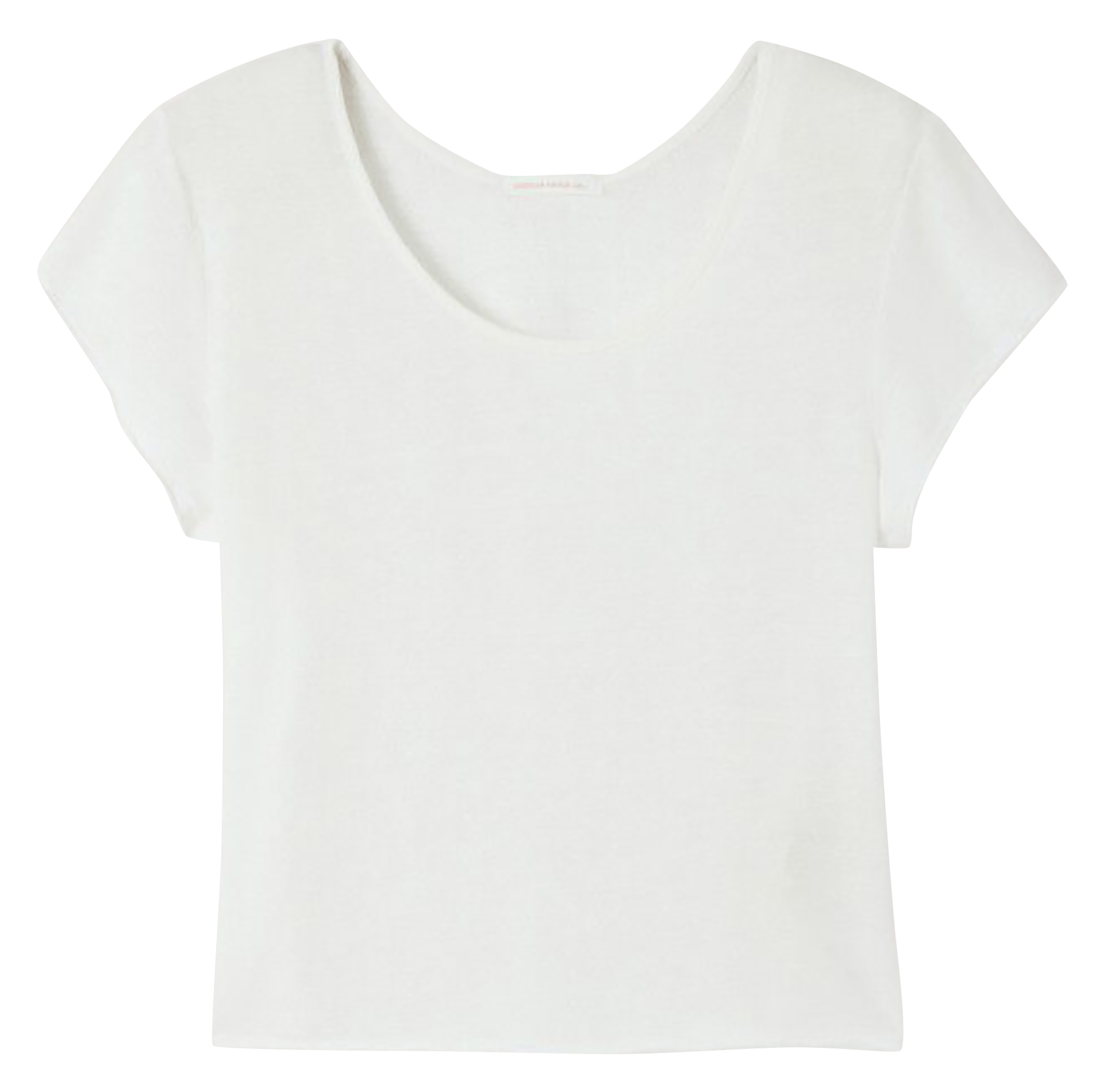 Tee-shirt droit col rond en lin mélangé dualy AMERICAN VINTAGE Blanc