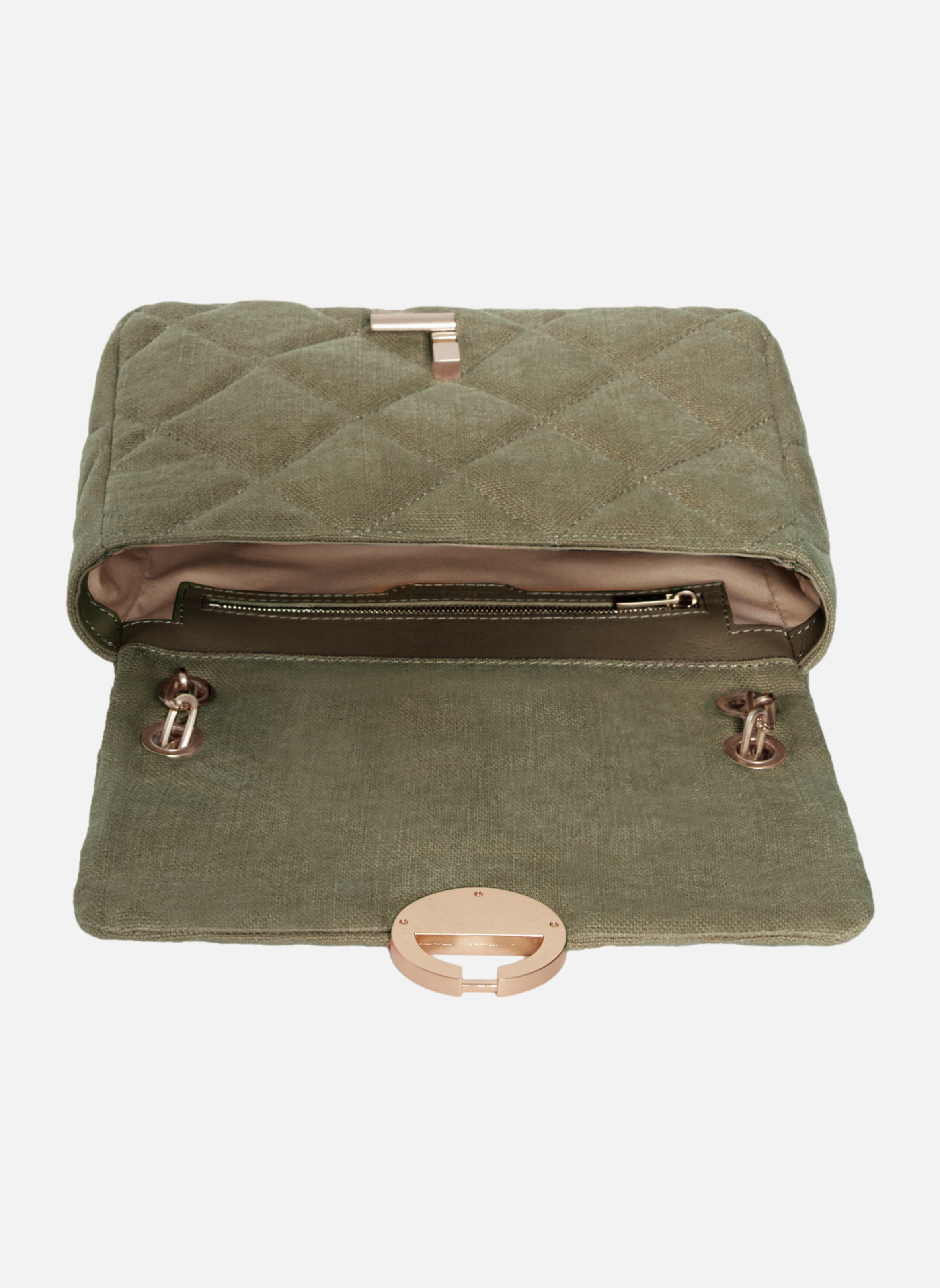 Grand sac moon en lin VANESSA BRUNO Vert