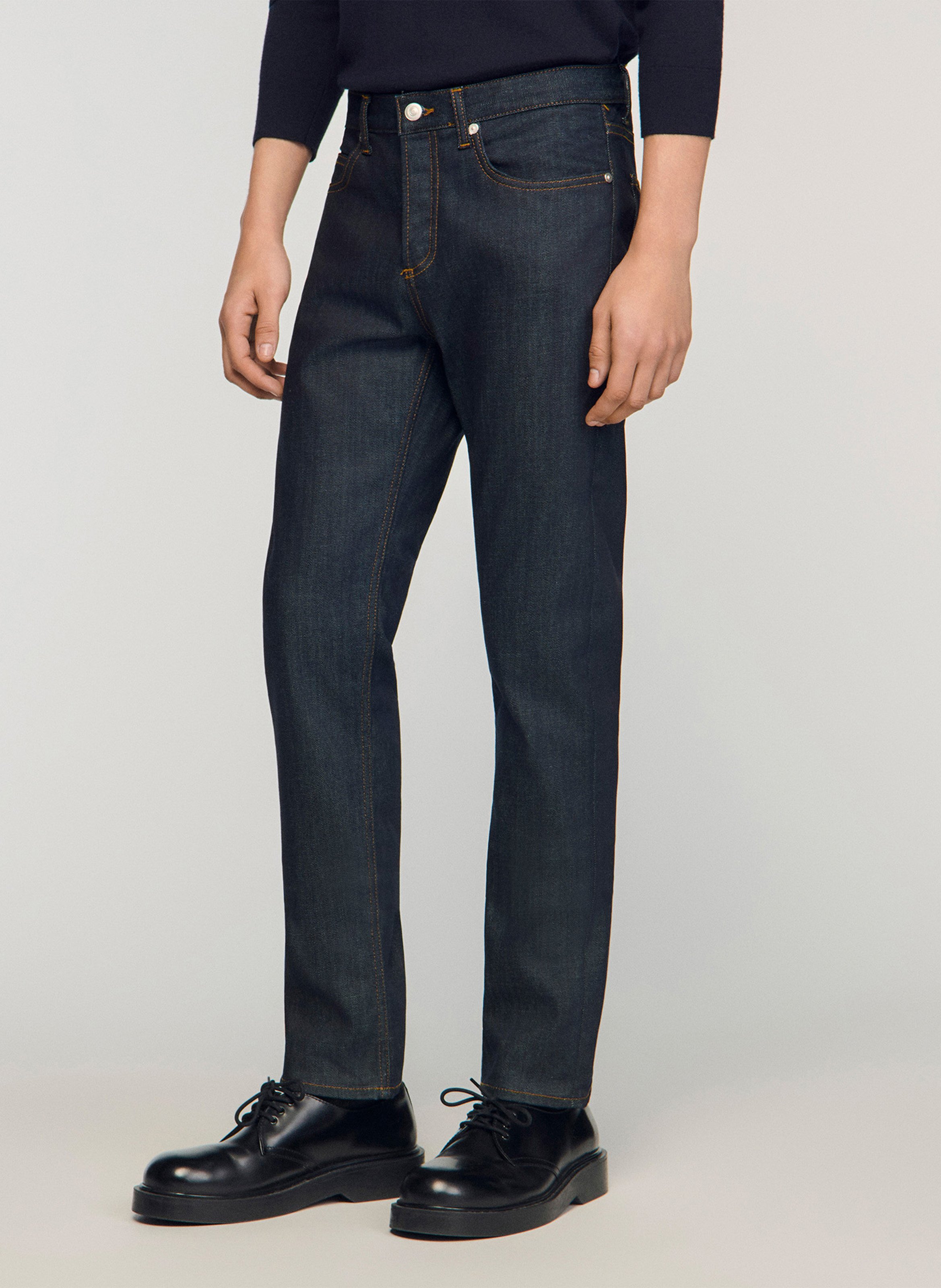 Jean slim en coton mélangé SANDRO Bleu