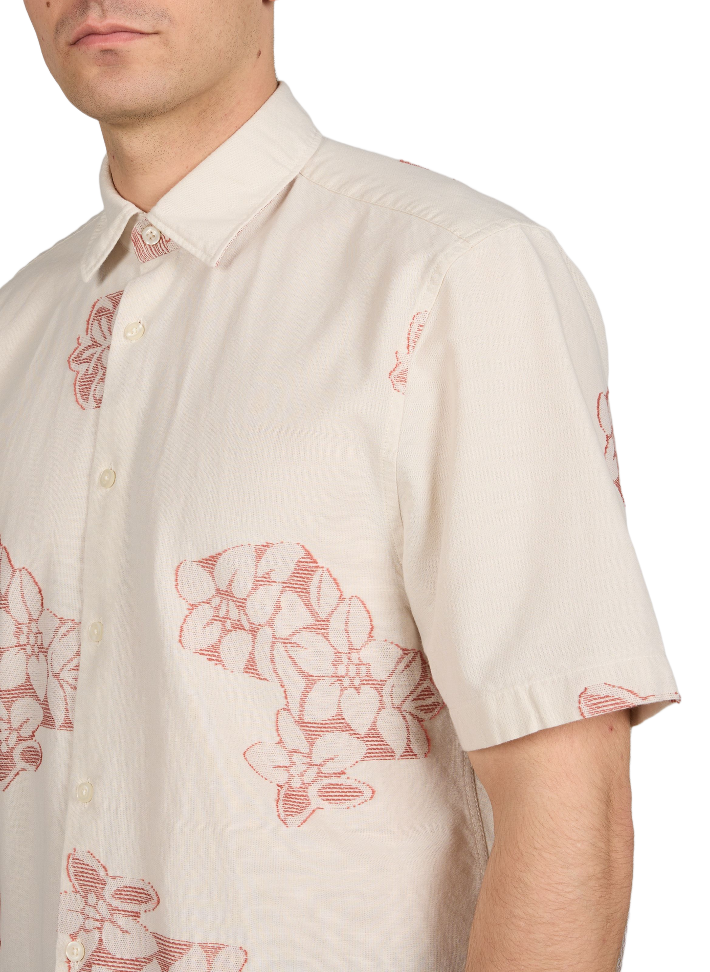 Straight embroidered shirt in blended cotton STRELLSON White