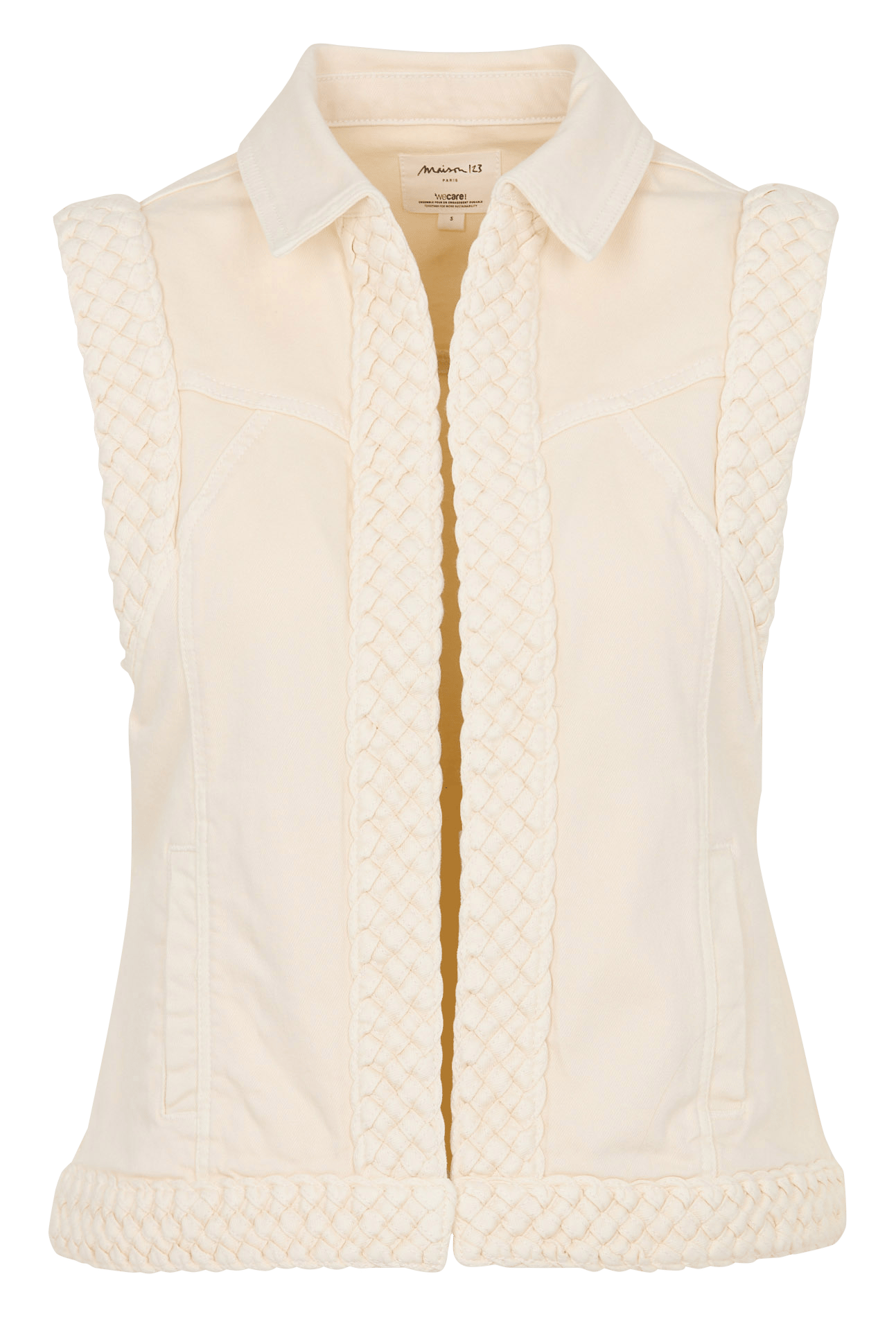 Veste en denim sans manches vanessa MAISON 123 Beige
