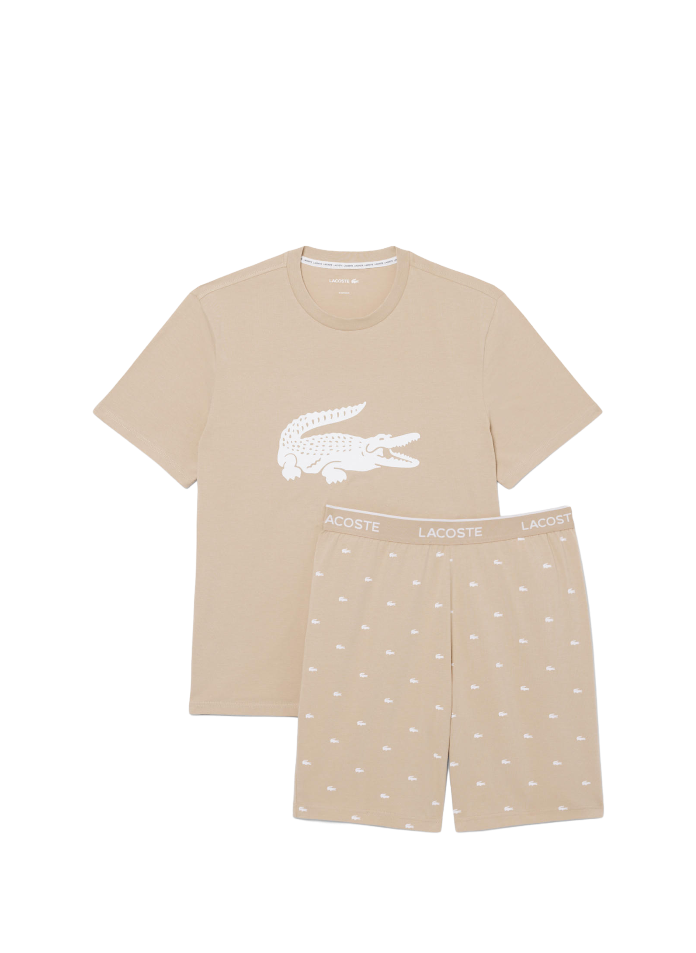 Ensemble de pyjama short en coton mélangé LACOSTE Rose