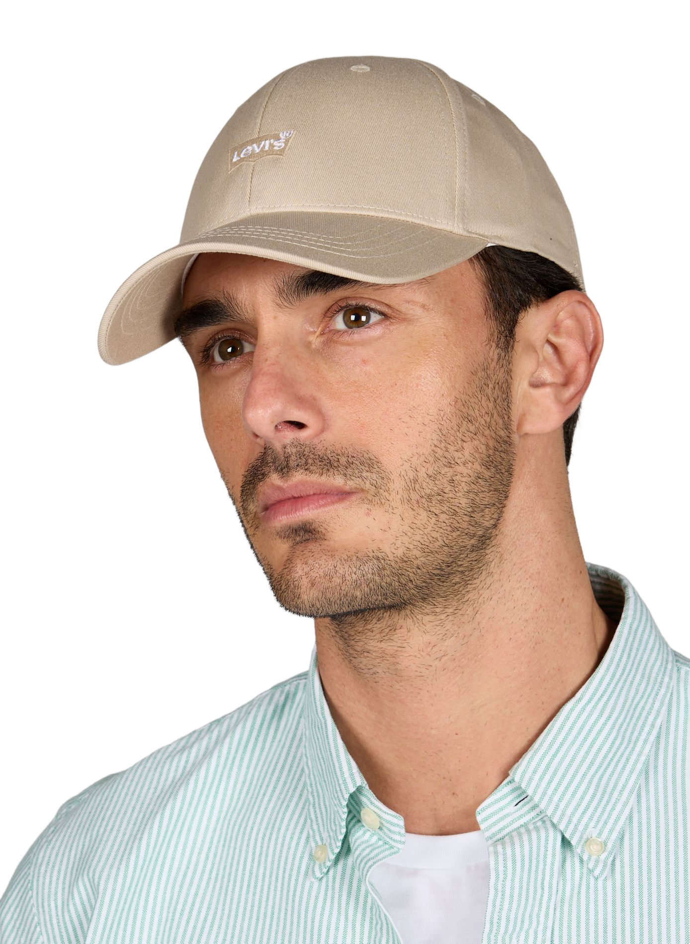 Cotton Logo Baseball Cap LEVIS ACCESSOIRES Beige