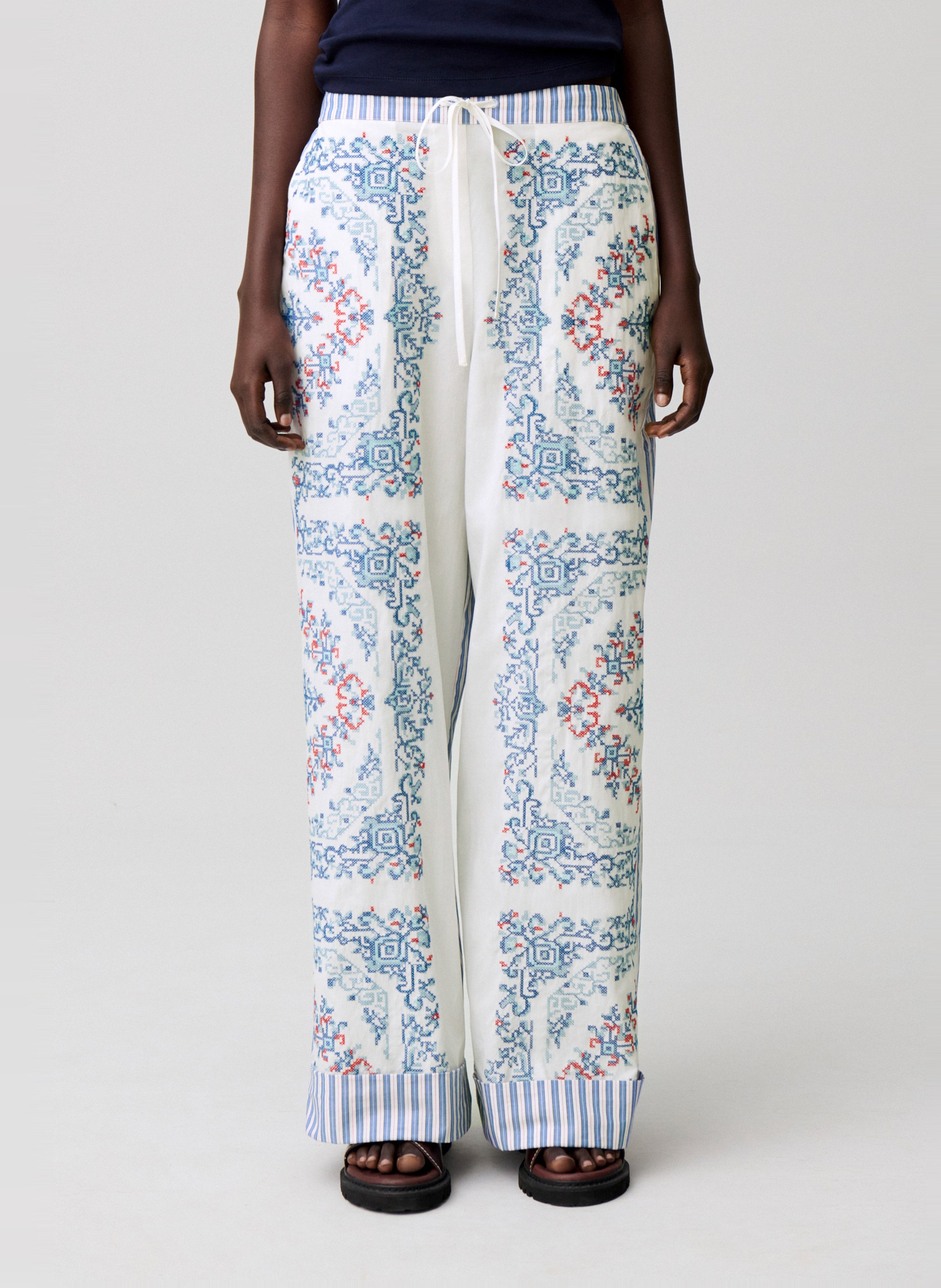 Pantalon large imprimé CLAUDIE PIERLOT Multicolore