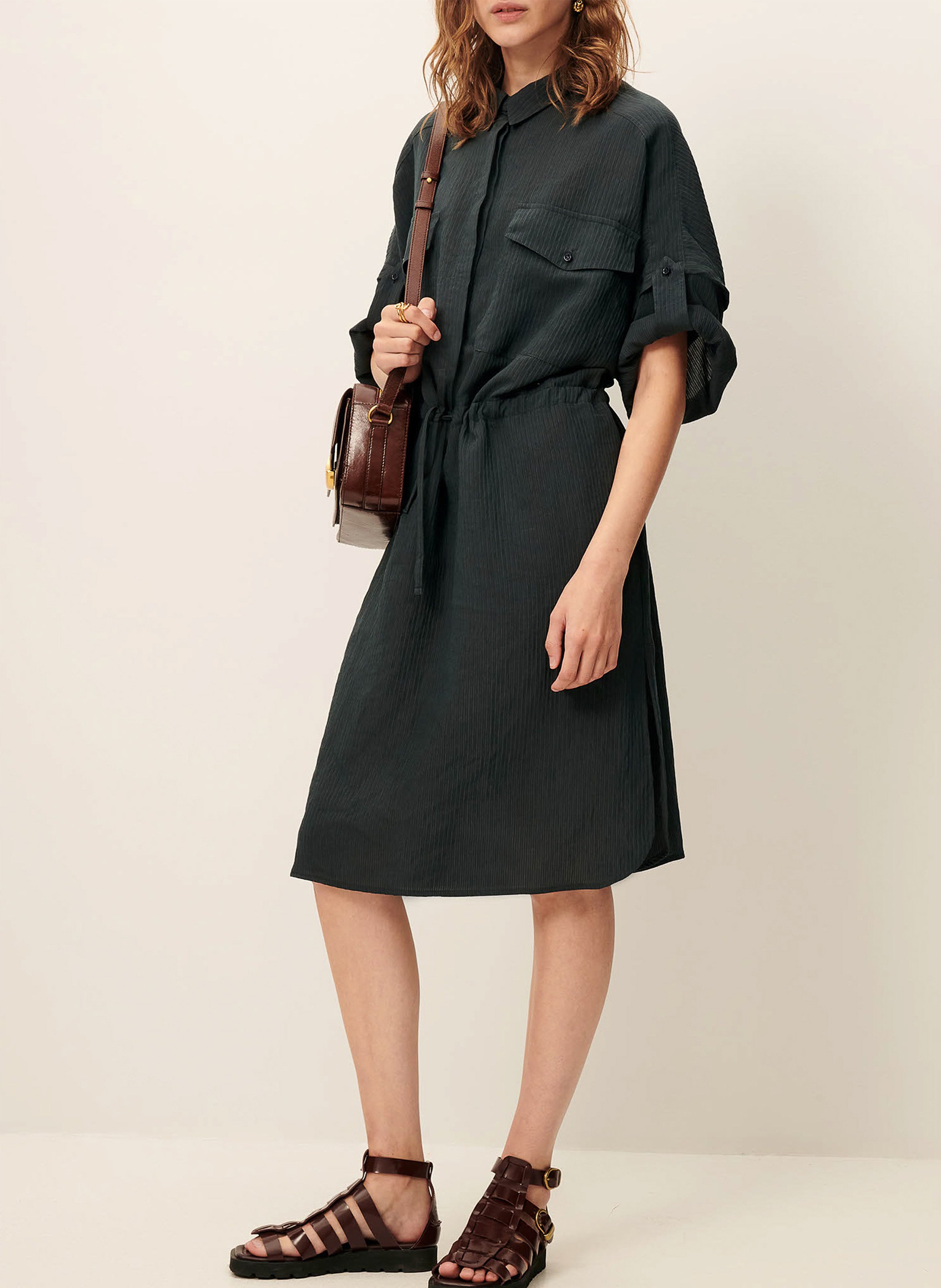 Robe midi col classique anatole SESSUN Vert