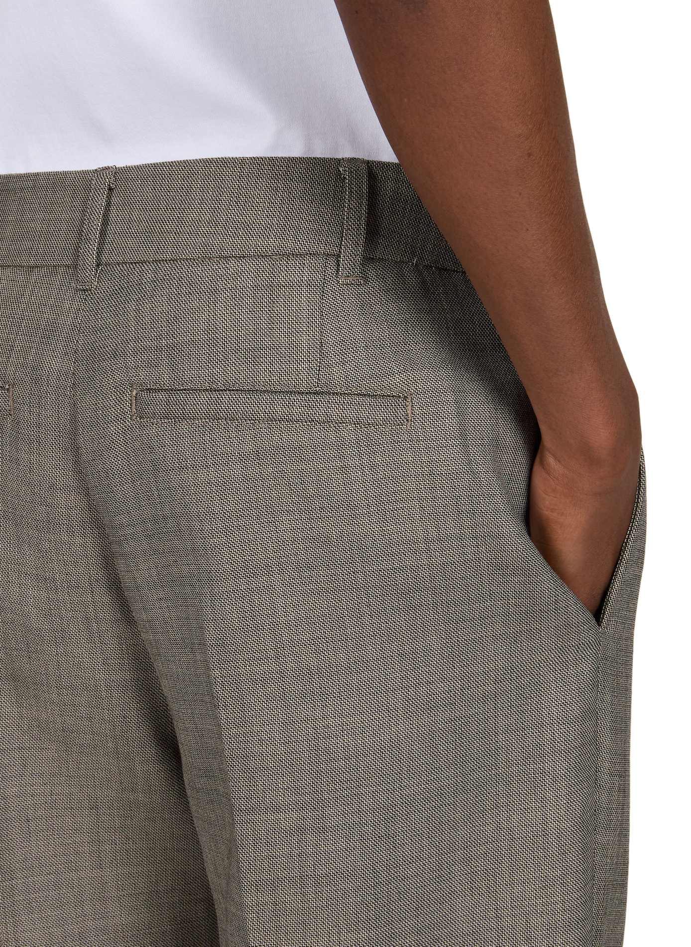 Straight wool trousers with herringbone pattern AMOMENTO Beige