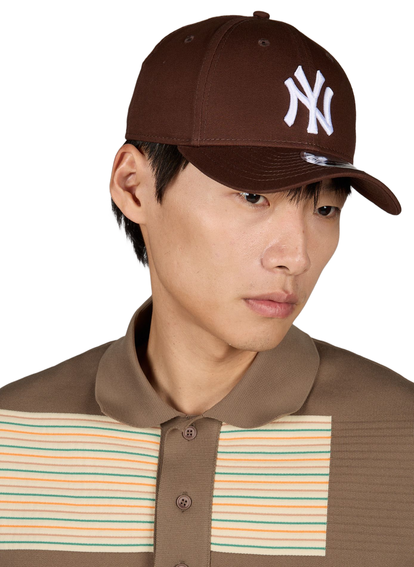 Cotton cap with embroidered pattern NEW ERA Brown