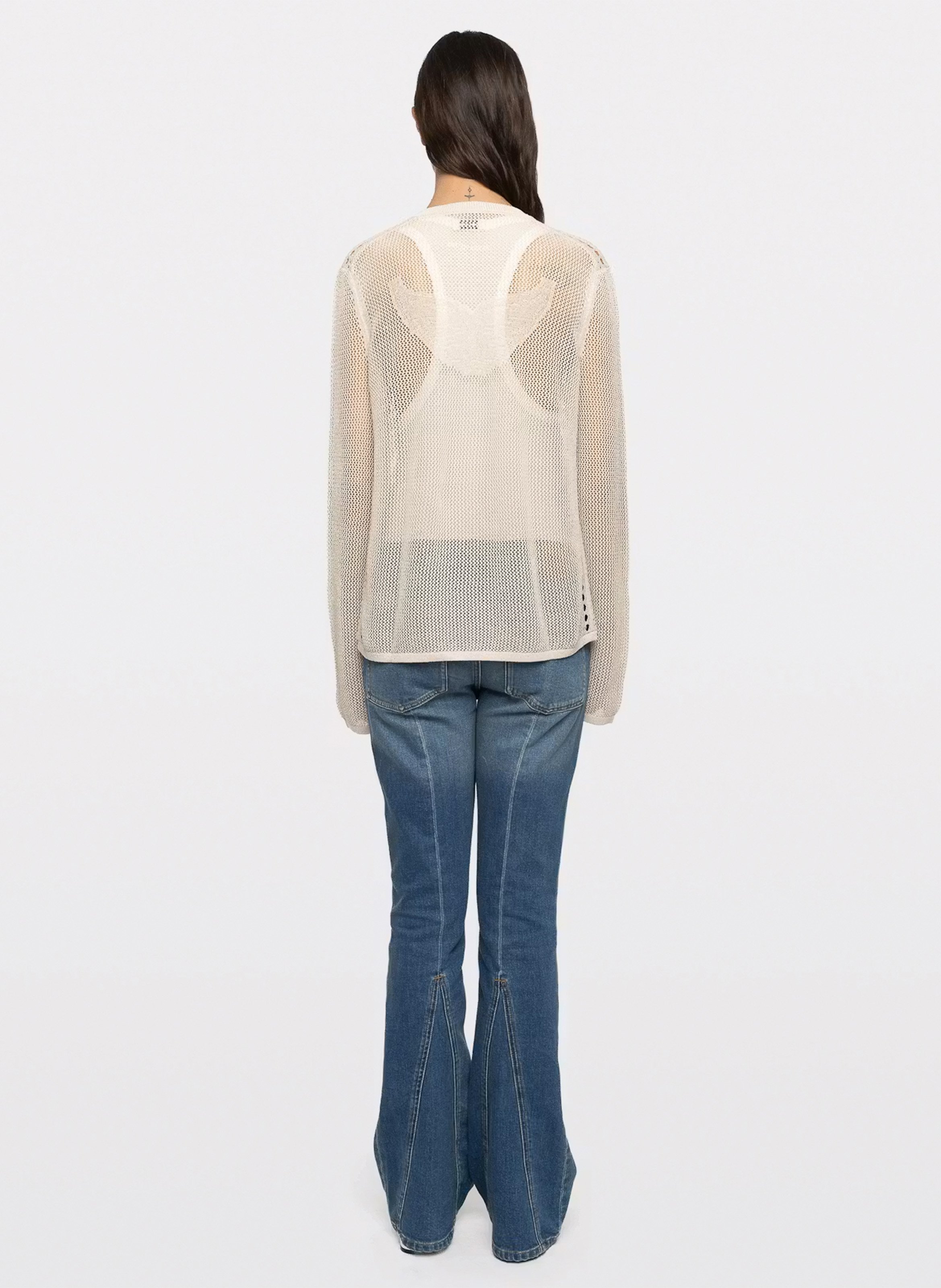 Pull col rond en coton mélangé mandala ZADIG&VOLTAIRE Beige