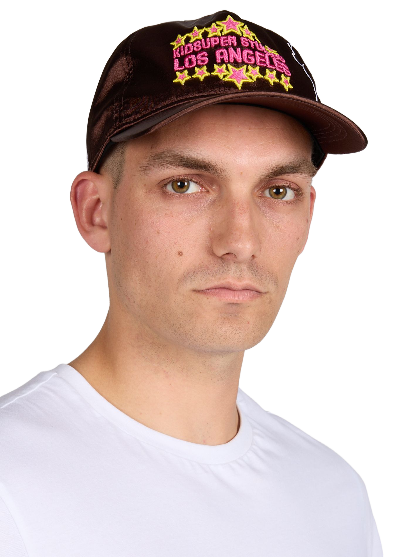 Satinmütze mit Stickereien KIDSUPER Braun