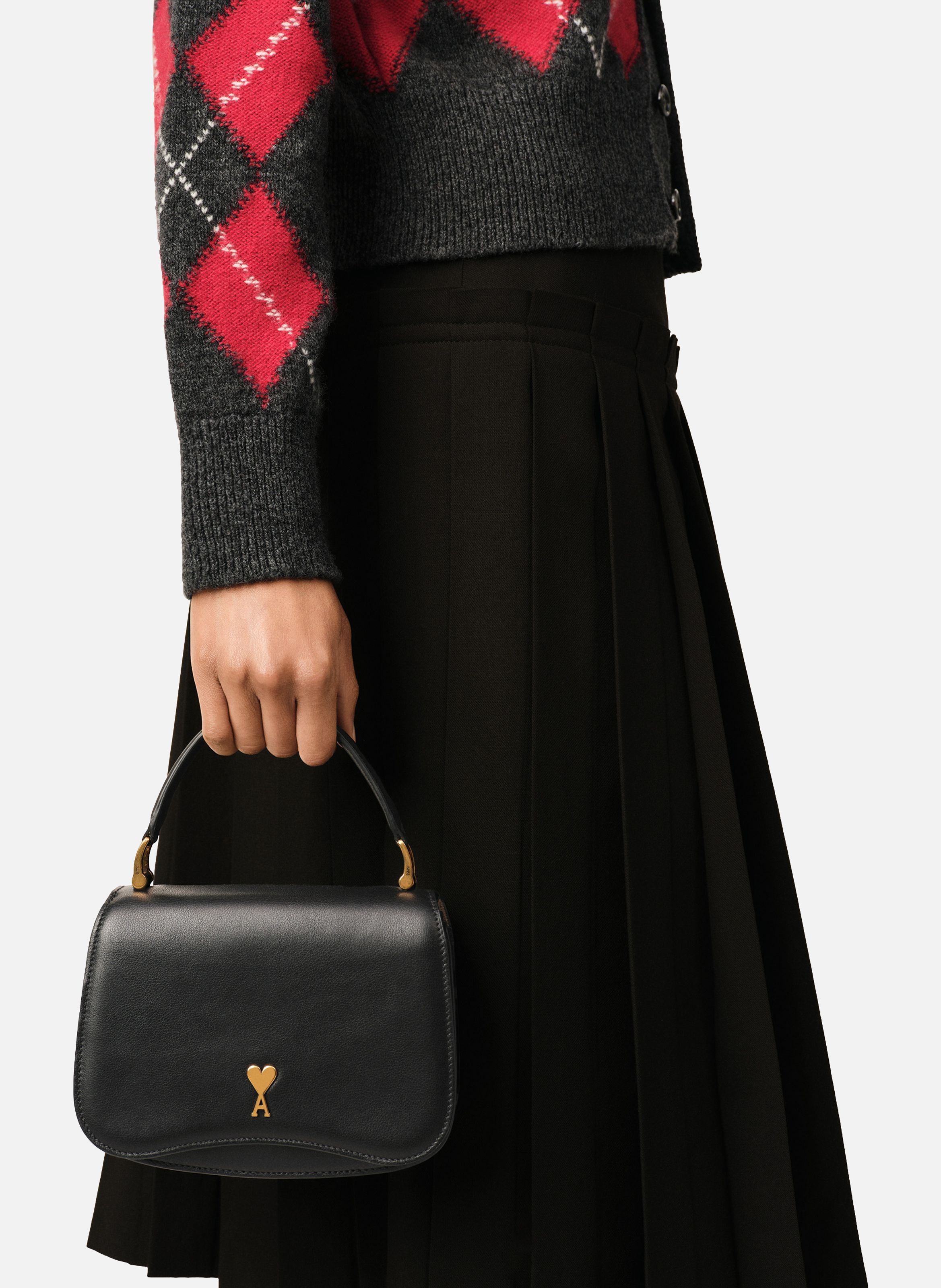 Sac porté main paris paris unisexe en cuir de vachette AMI PARIS Noir