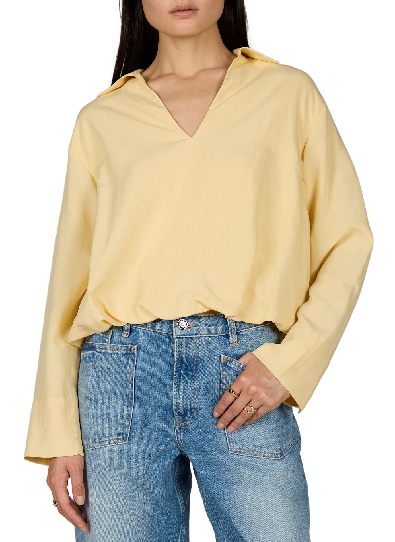 SADAPHNE plain fluid shirt | Yellow SAMSOE SAMSOE Women