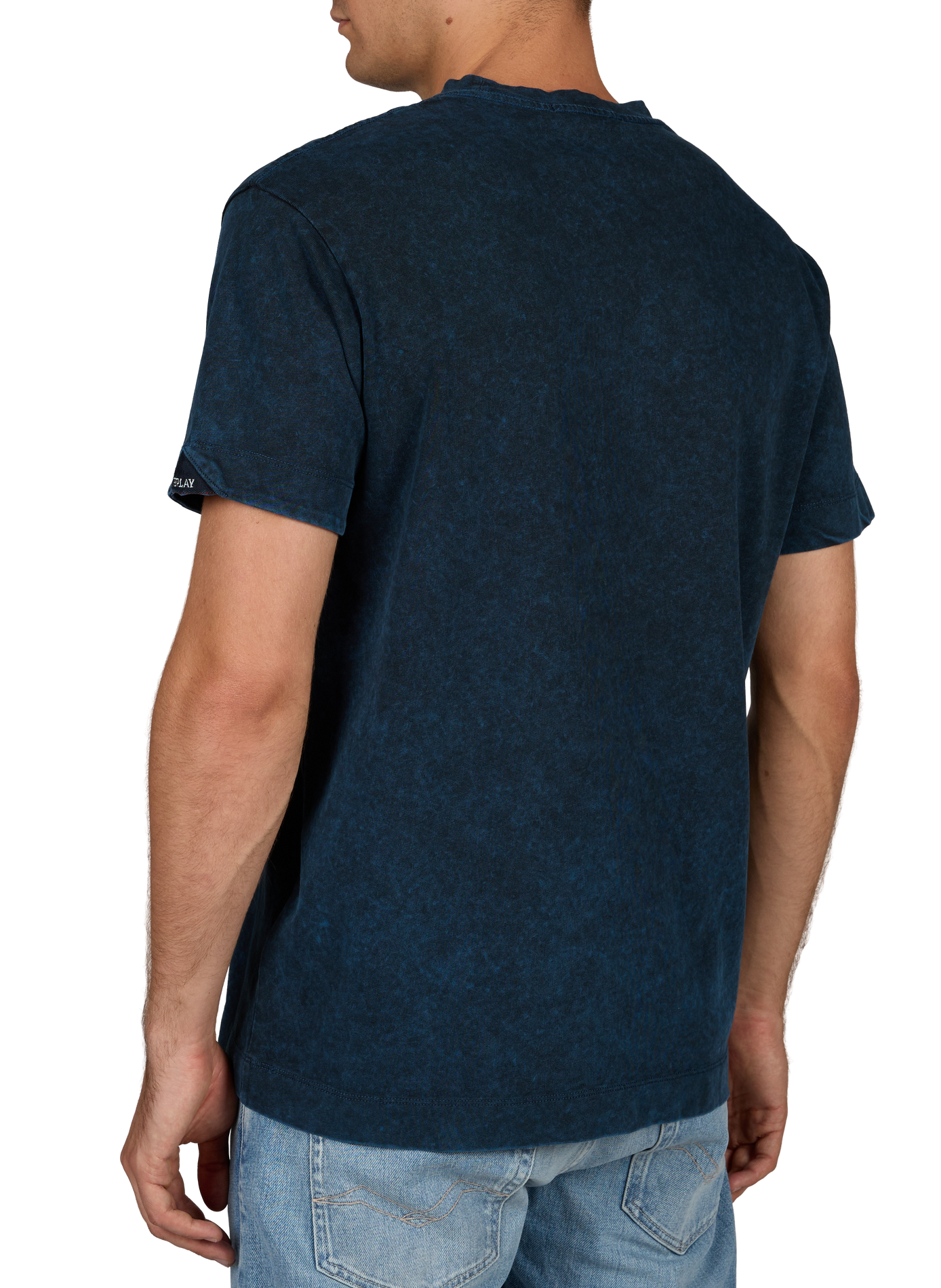 Round neck cotton t-shirt REPLAY Blue