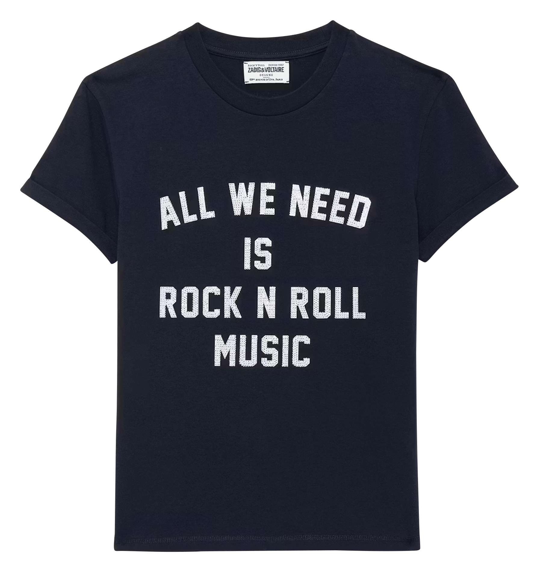 Tee-shirt col rond en coton walko ZADIG&VOLTAIRE Bleu
