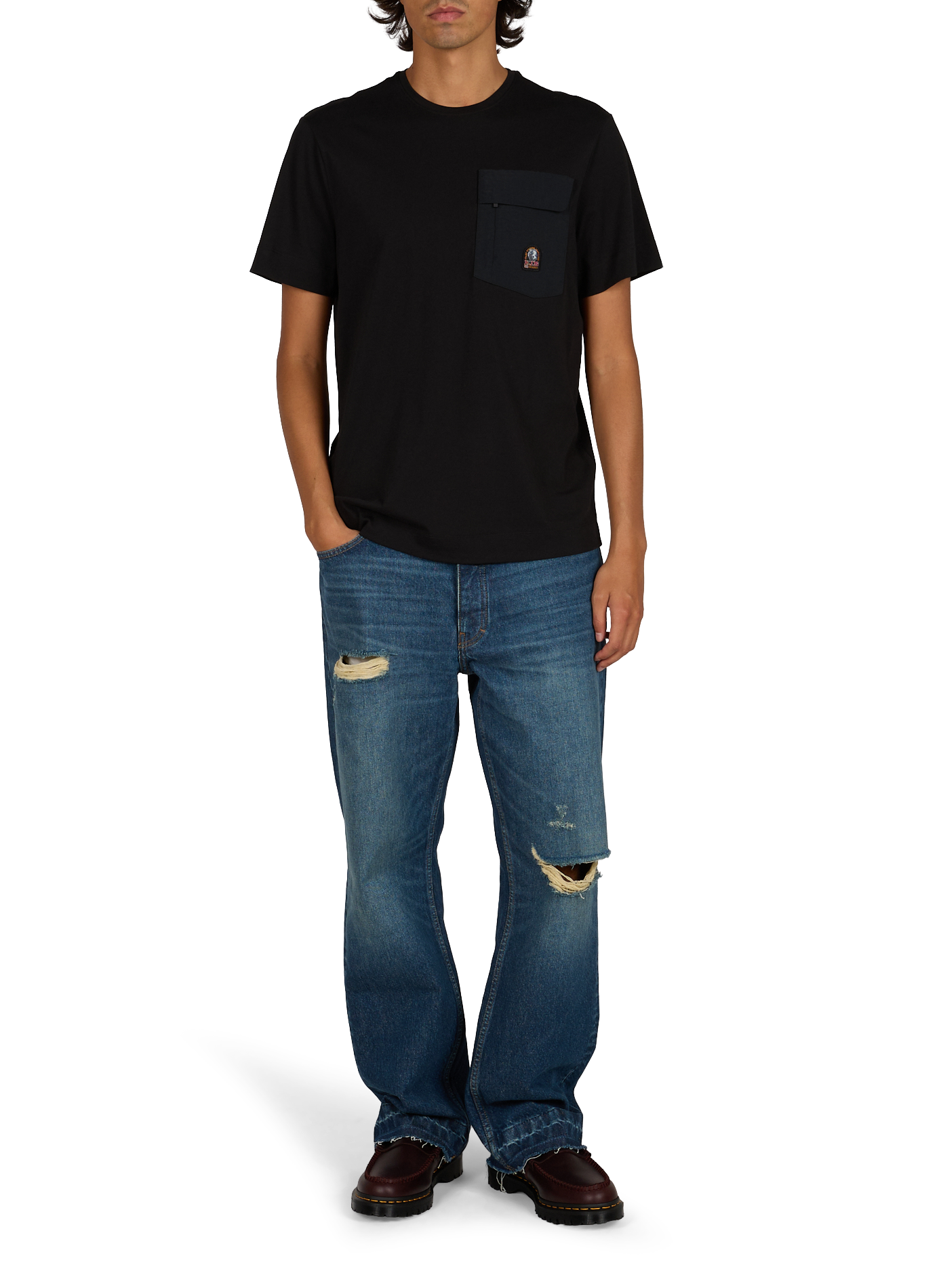 Straight fit blended cotton t-shirt PARAJUMPERS Black