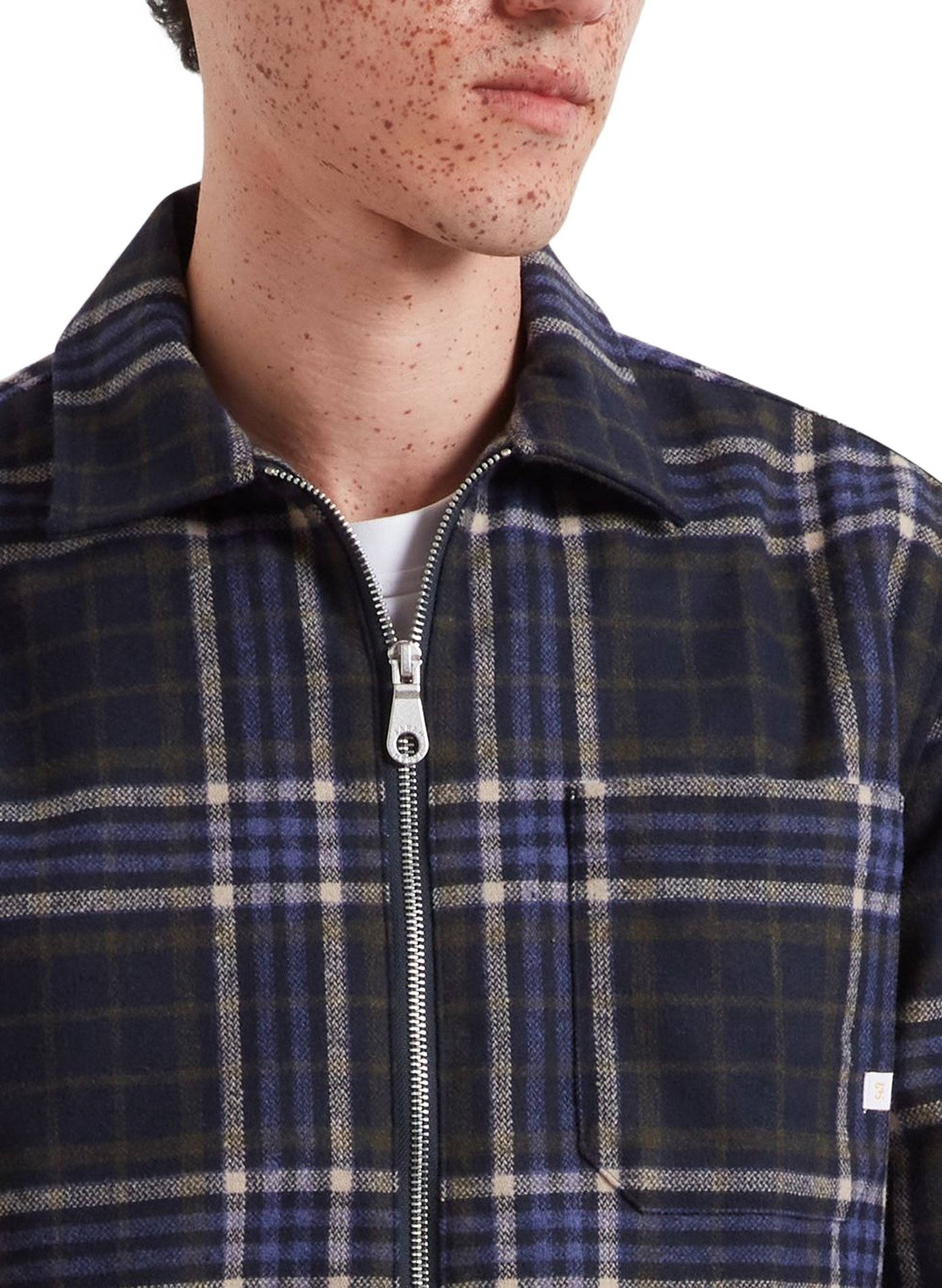 Veste droite manches longues à carreaux  FARAH Blau