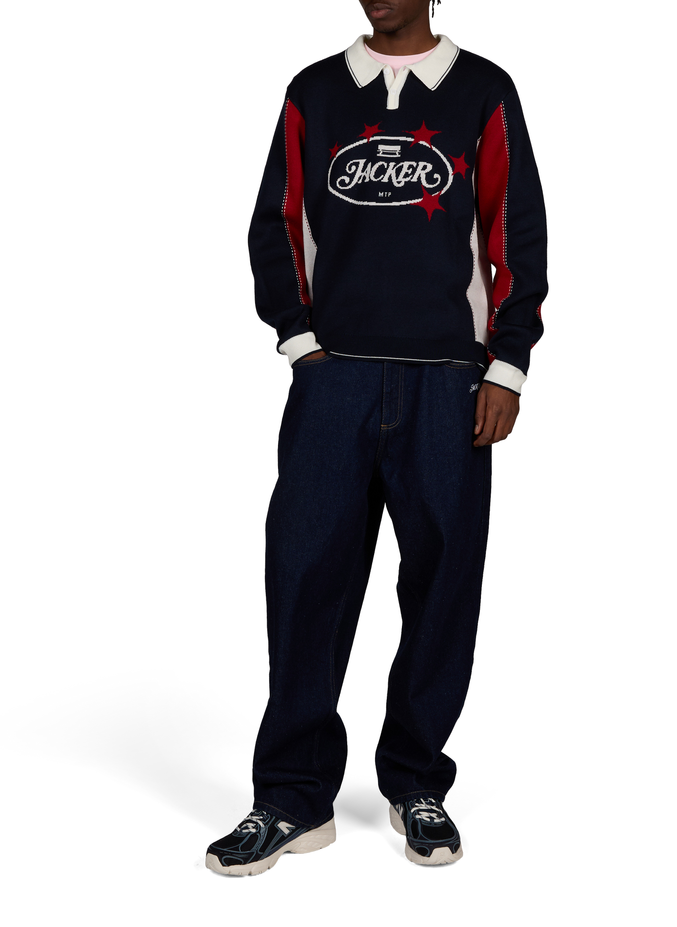 Printed long-sleeve polo JACKER. Multicolour