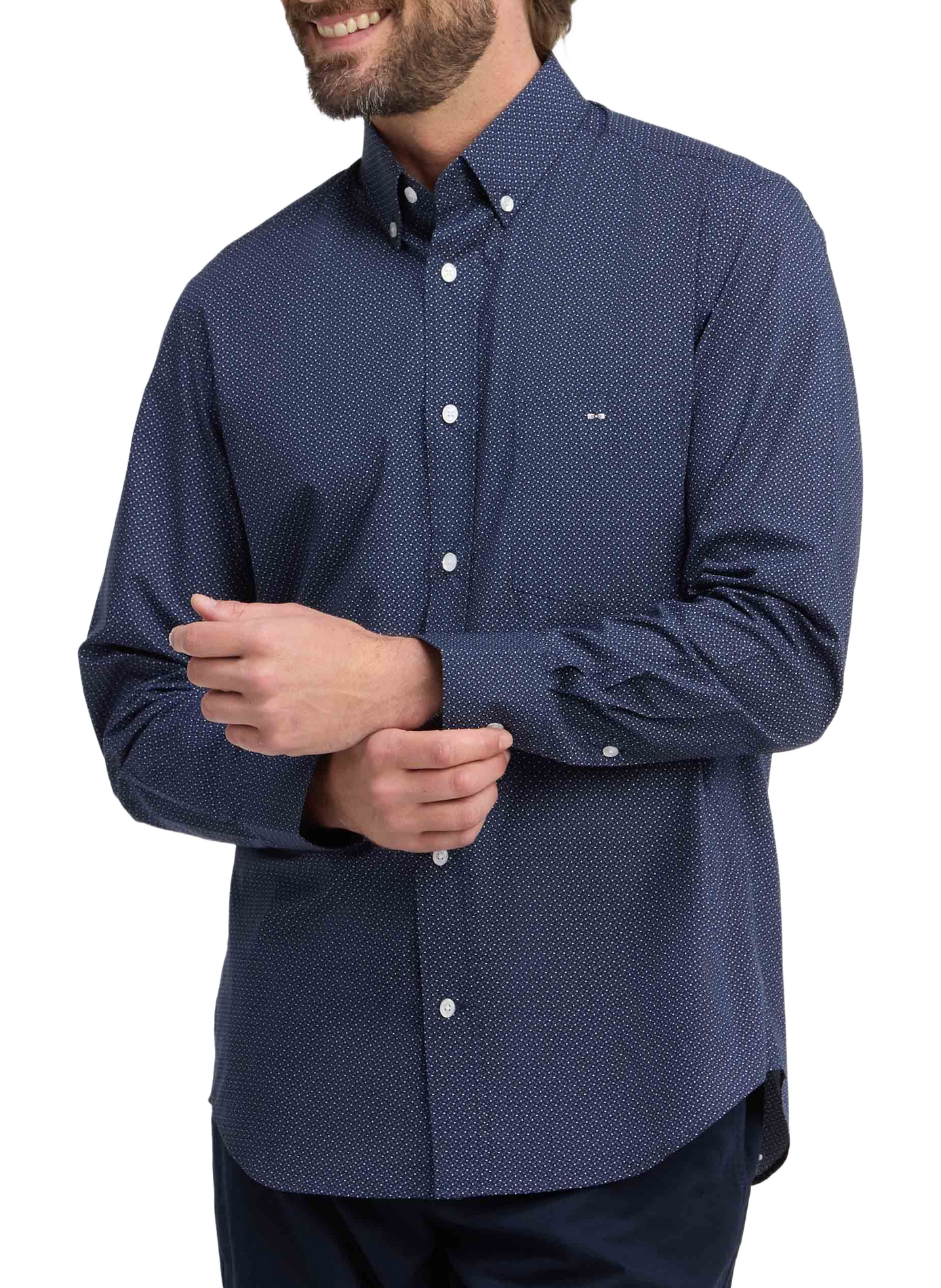 Chemise droite en coton EDEN PARK Blue