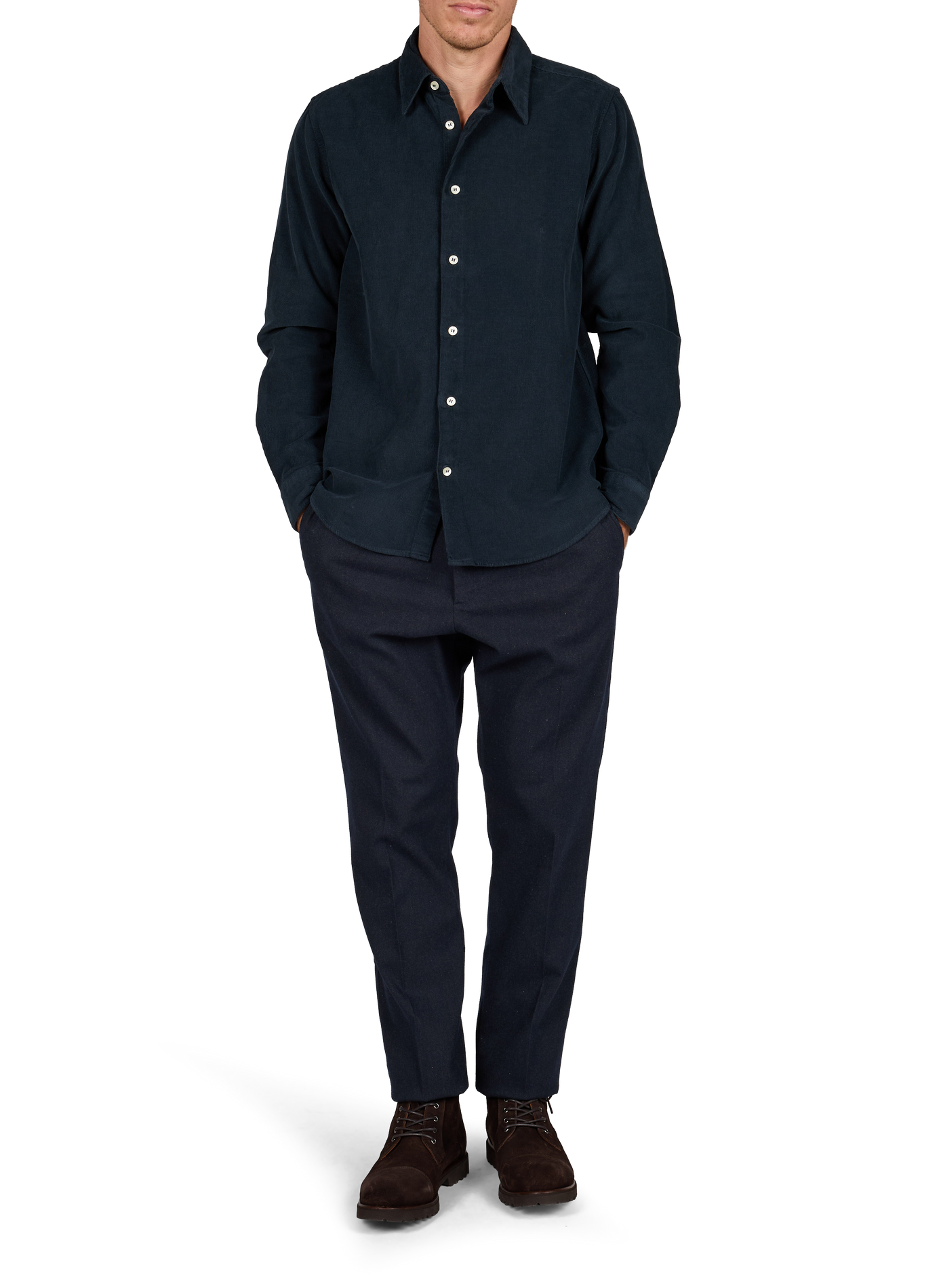 Gerade Cordhemd LAFAURIE Blau