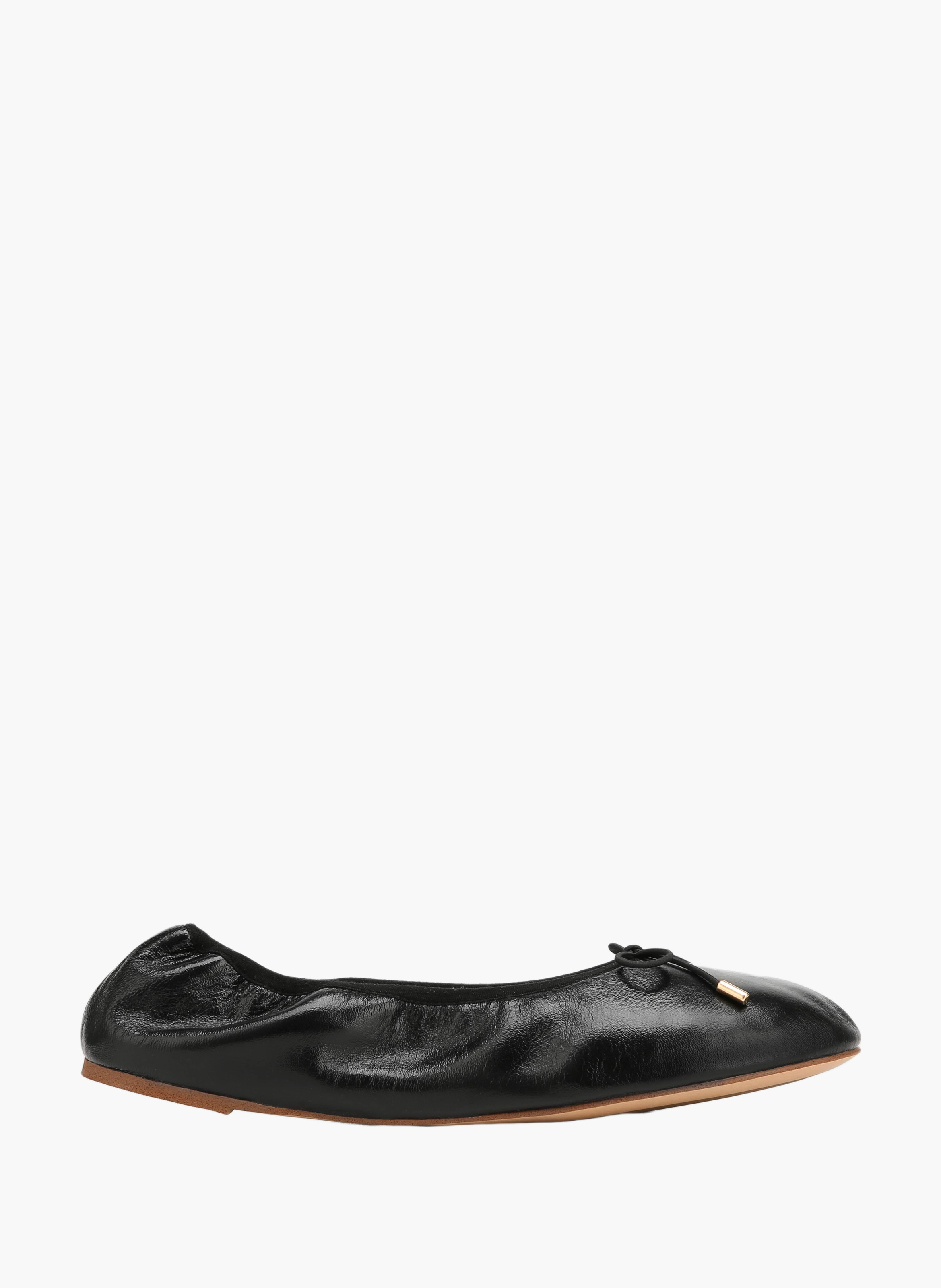 Scrunch ballerina's van leer NAKED WOLFE Zwart
