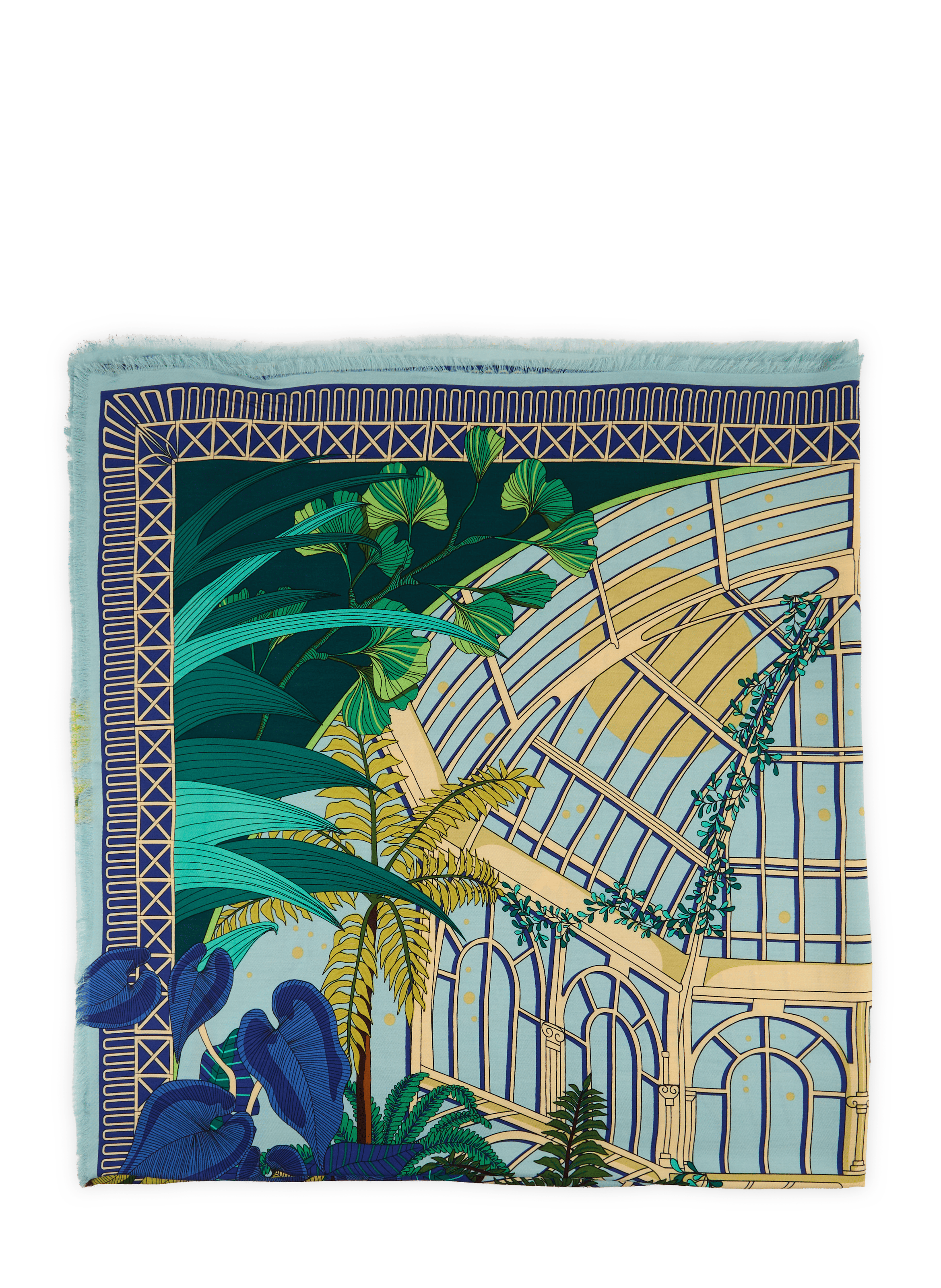 Foulard imprimé Jardin d'hiver WILD Bleu