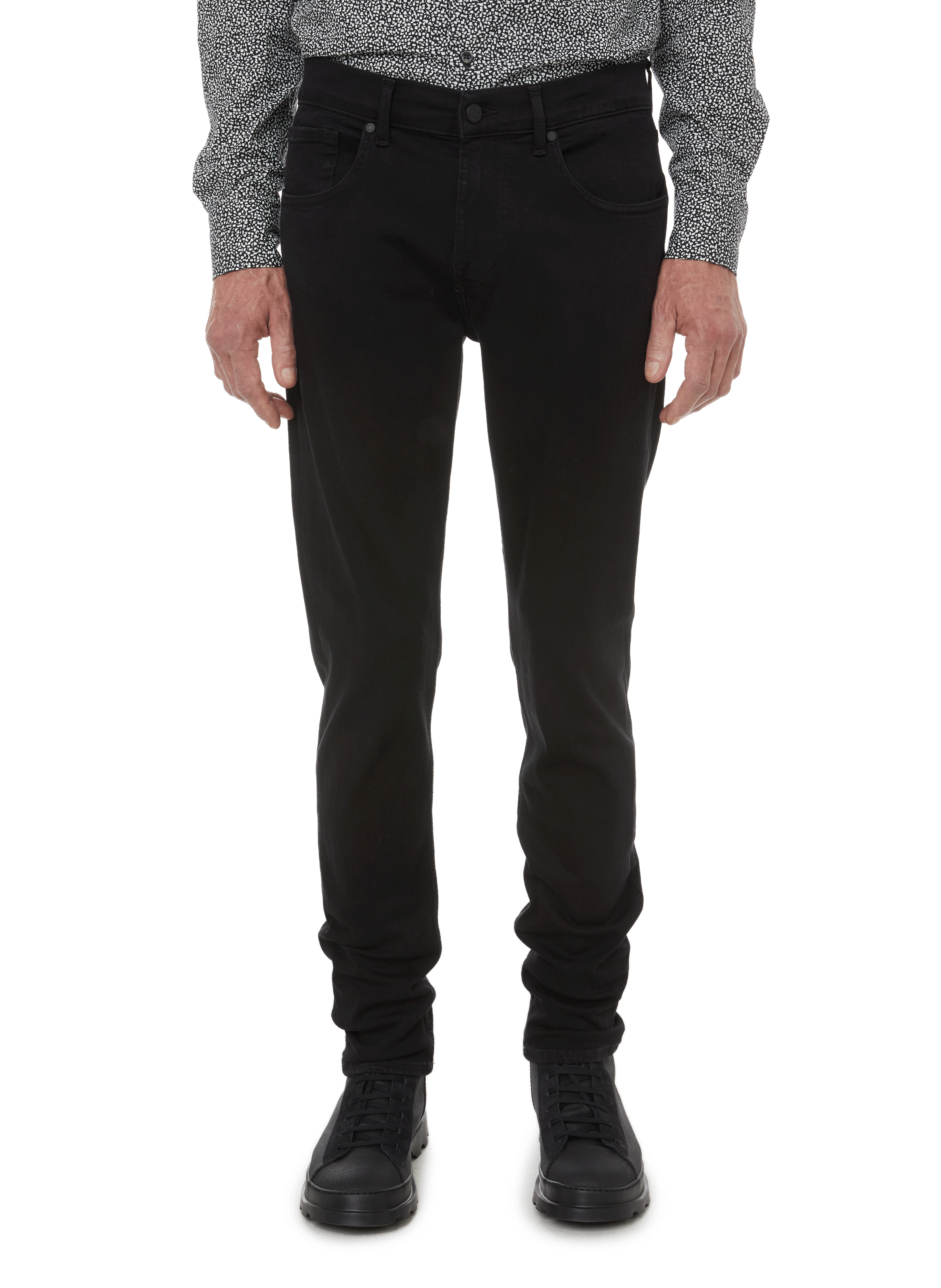 Jean Slimmy Tapered en coton stretch mélangé 7 FOR ALL MANKIND Noir