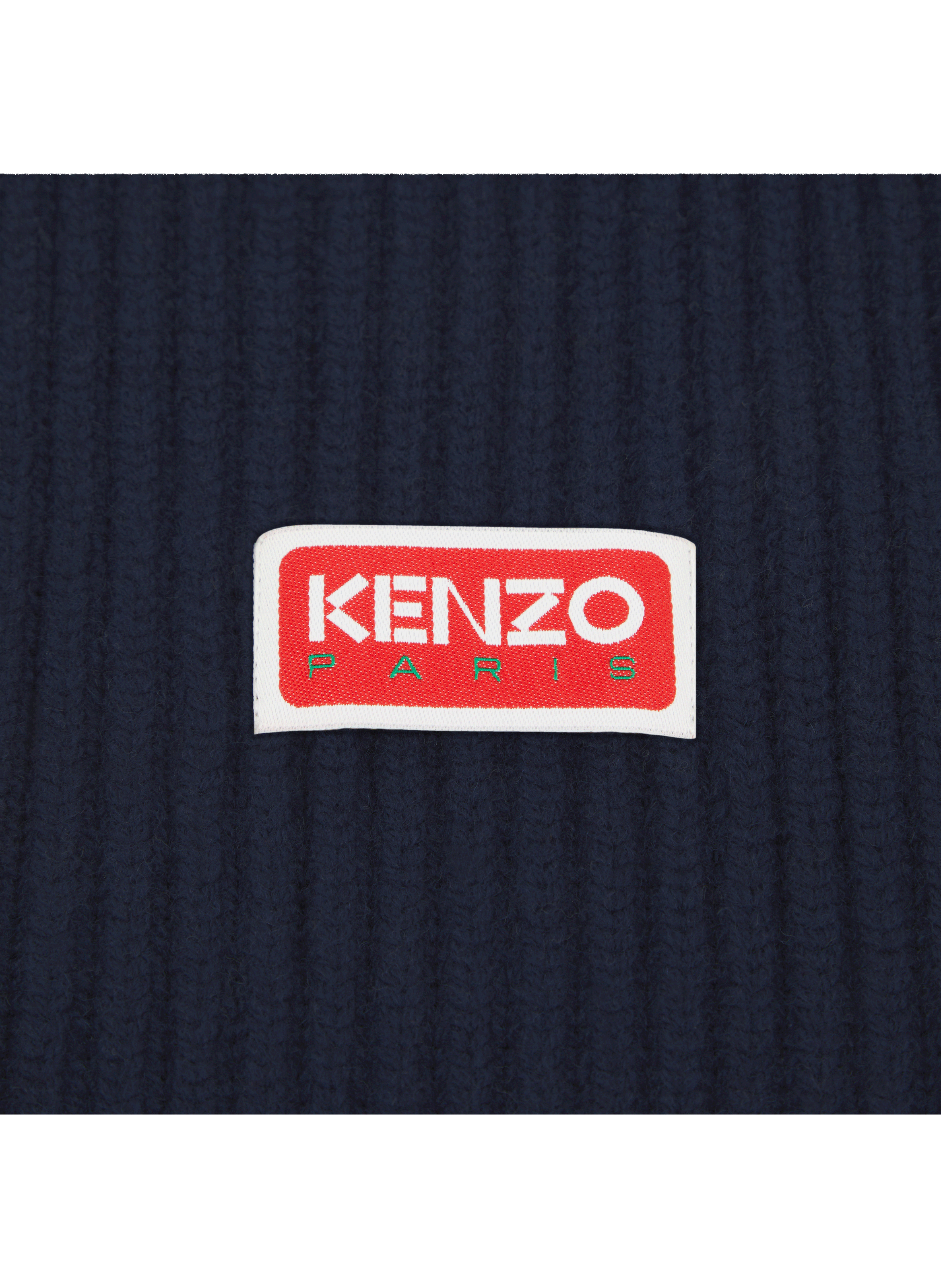 Kenzo Tag organic wool scarf KENZO Blue